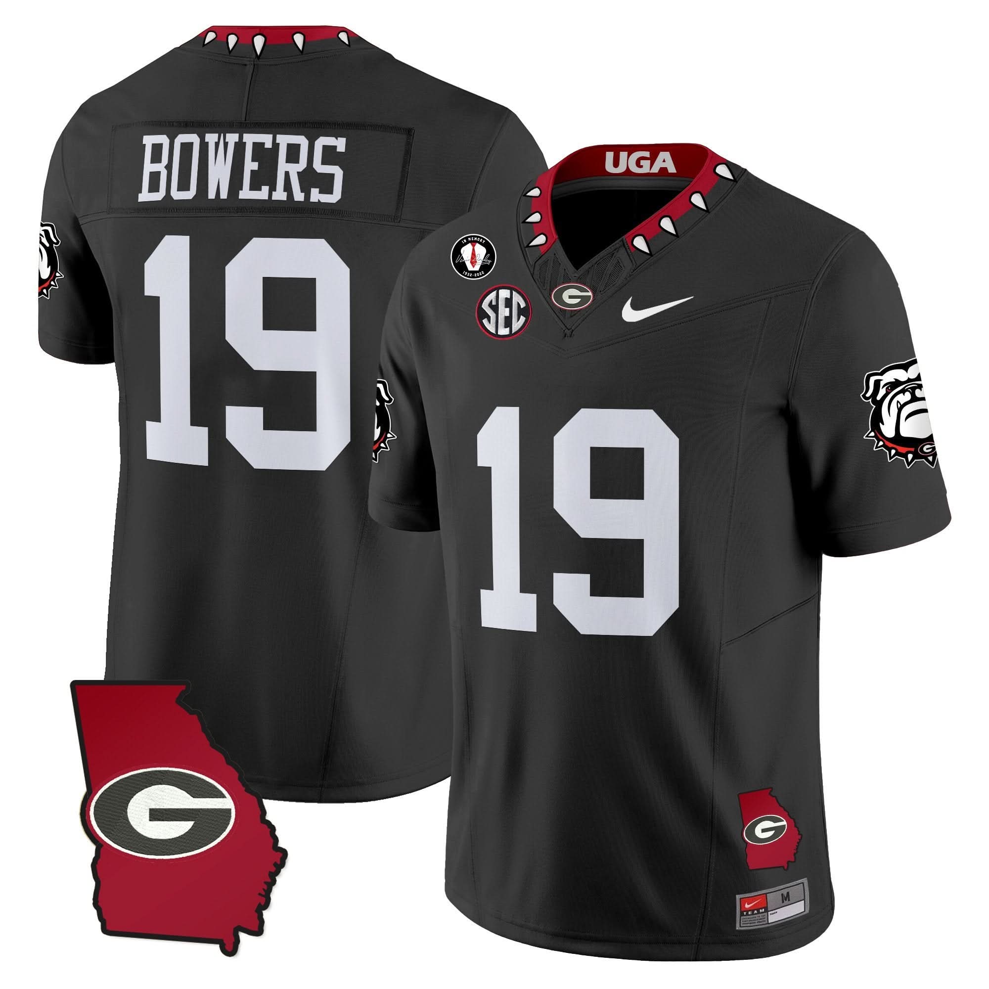 Georgia Bulldogs 2025 Georgia Map & Vince Dooley Patch Vapor Limited Jersey - All Stitched - Image 33