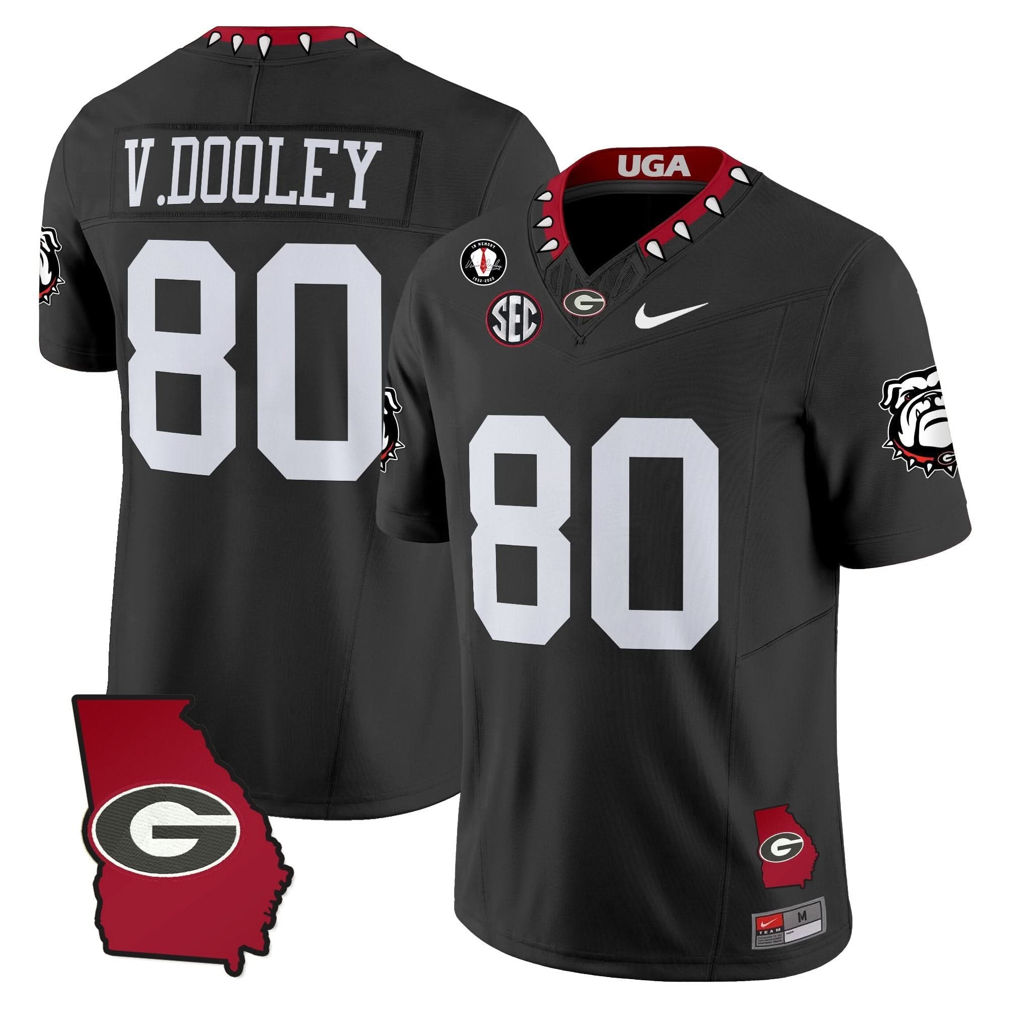 Georgia Bulldogs 2025 Georgia Map & Vince Dooley Patch Vapor Limited Jersey - All Stitched - Image 32