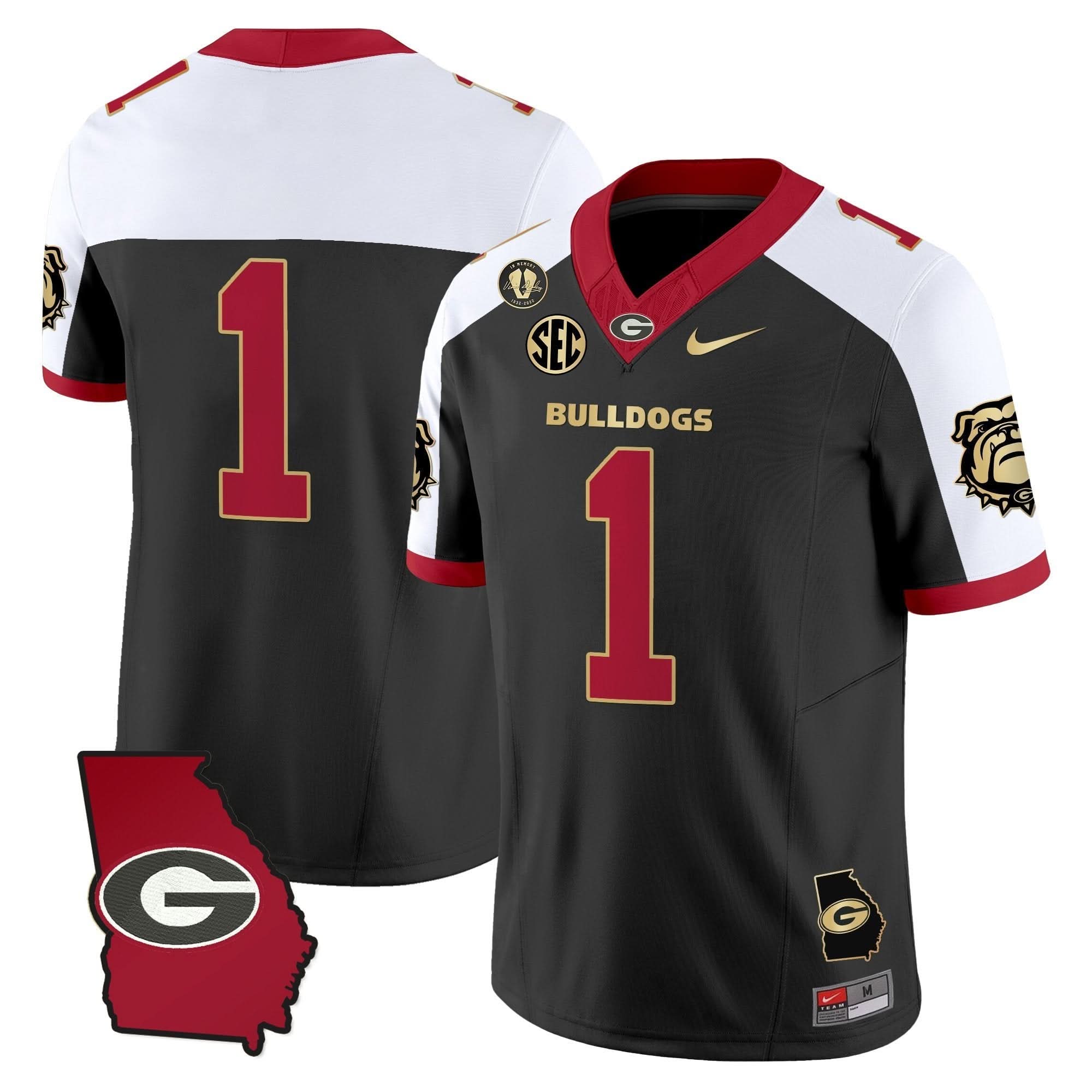 Georgia Bulldogs 2025 Georgia Map & Vince Dooley Patch Vapor Limited Jersey - All Stitched - Image 47