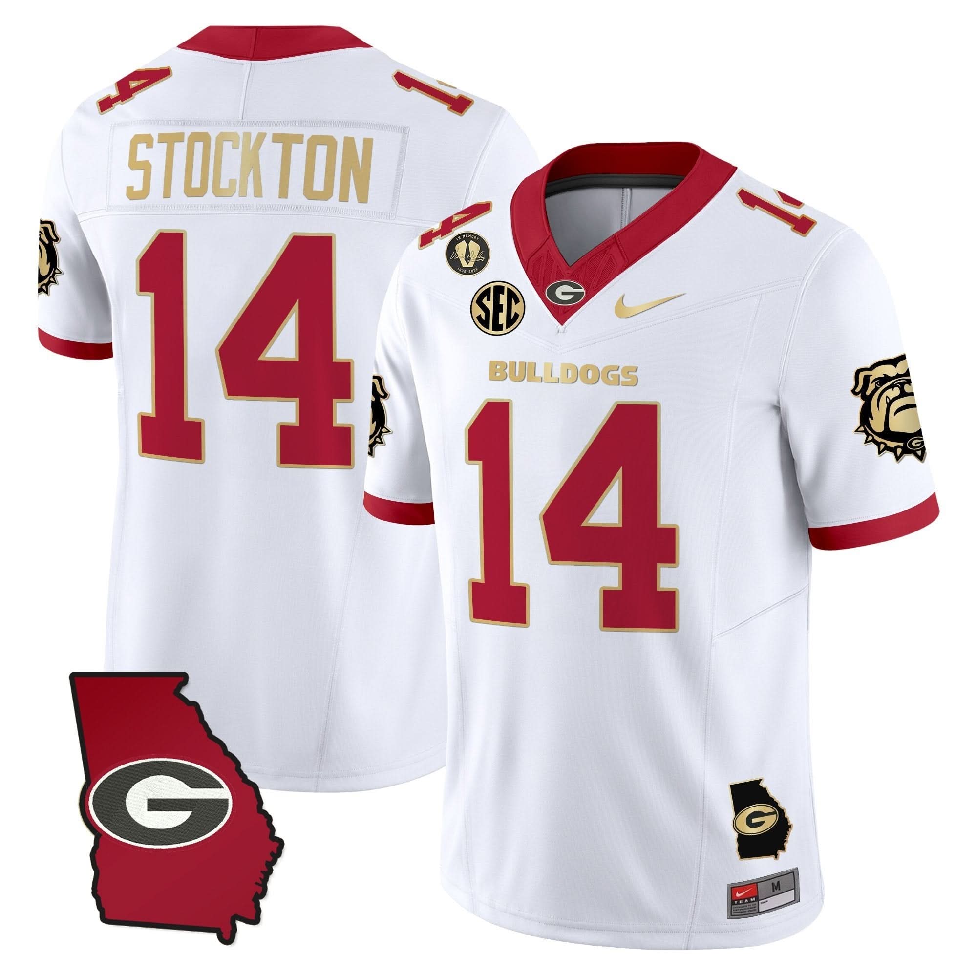 Georgia Bulldogs 2025 Georgia Map & Vince Dooley Patch Vapor Limited Jersey - All Stitched - Image 9