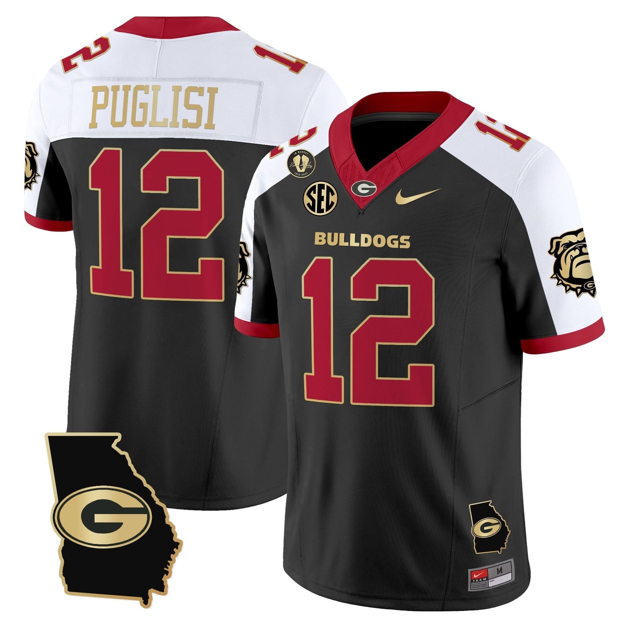 Georgia Bulldogs 2025 Georgia Map & Vince Dooley Patch Vapor Limited Jersey - All Stitched - Image 23