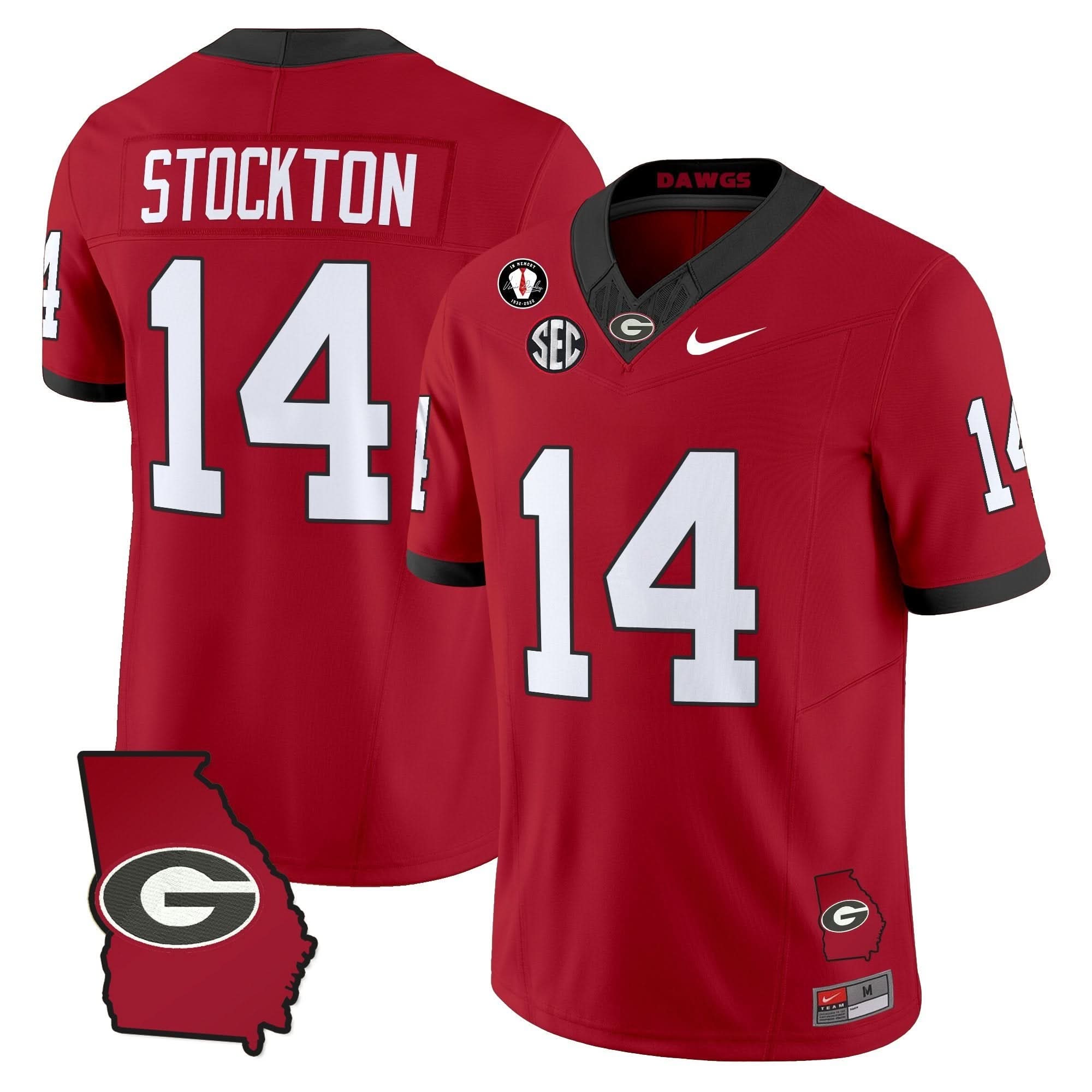 Georgia Bulldogs 2025 Georgia Map & Vince Dooley Patch Vapor Limited Jersey - All Stitched - Image 18