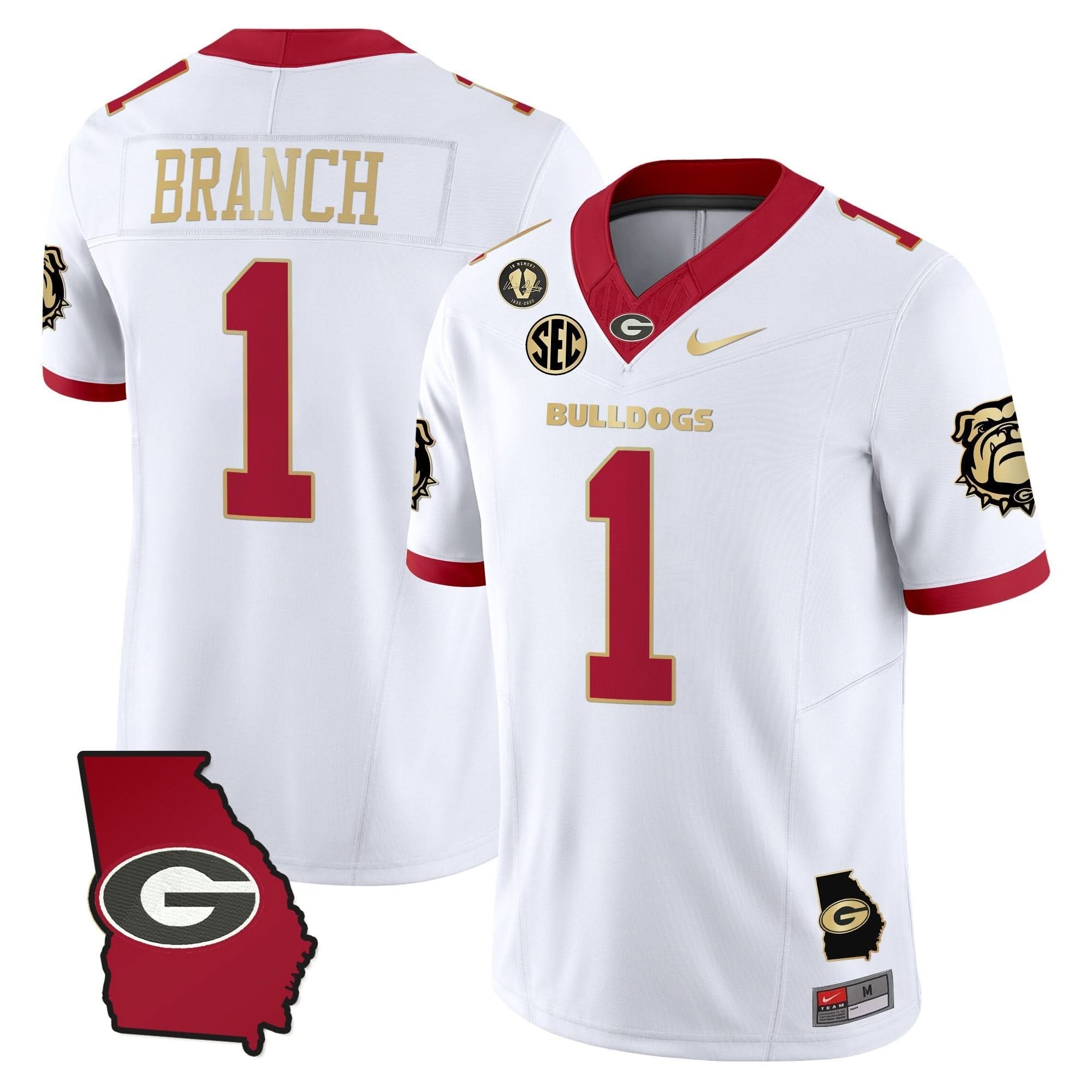 Georgia Bulldogs 2025 Georgia Map & Vince Dooley Patch Vapor Limited Jersey - All Stitched - Image 14