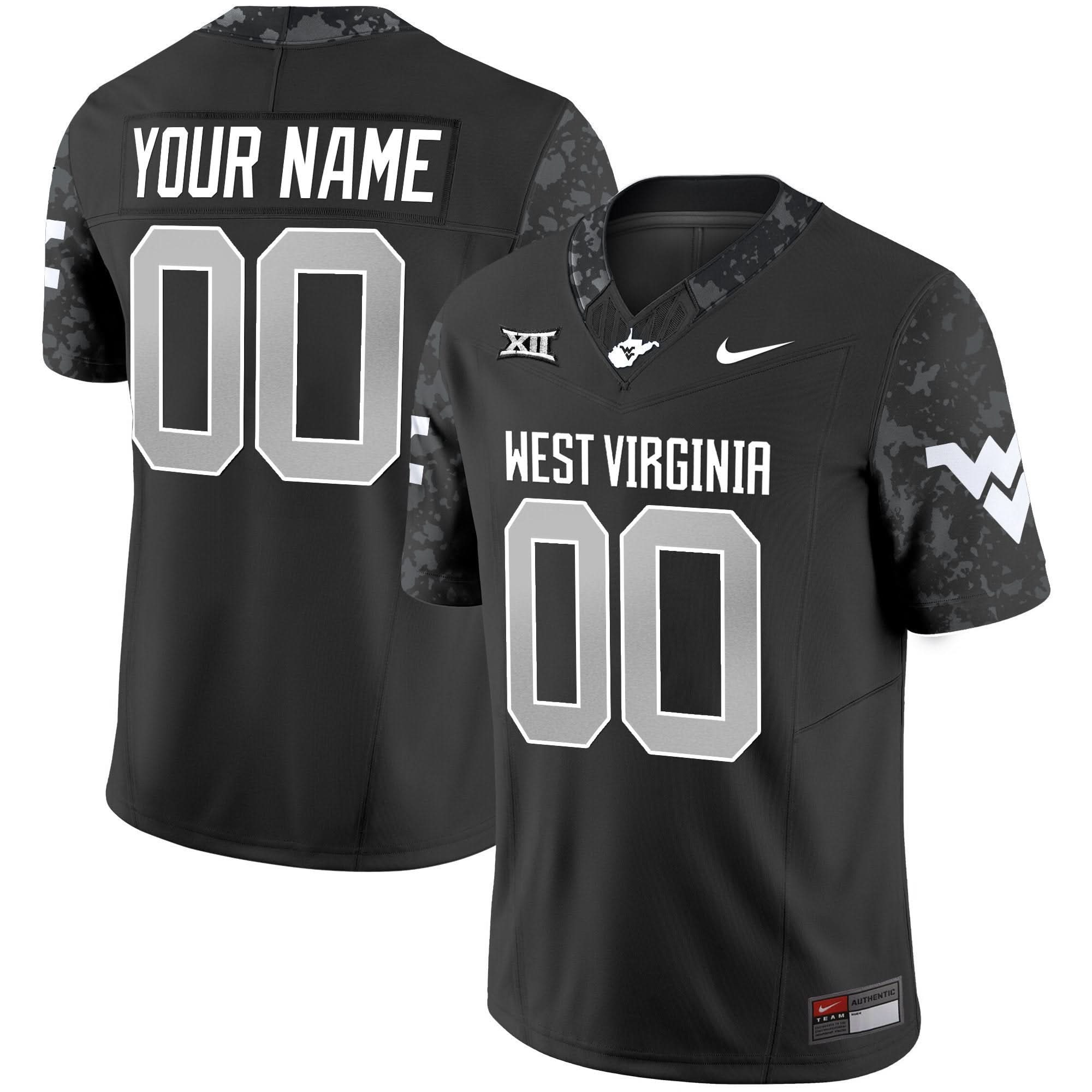 Custom West Virginia Mountaineers Jersey 2025 Coal Rush Vapor Limited All Stitched