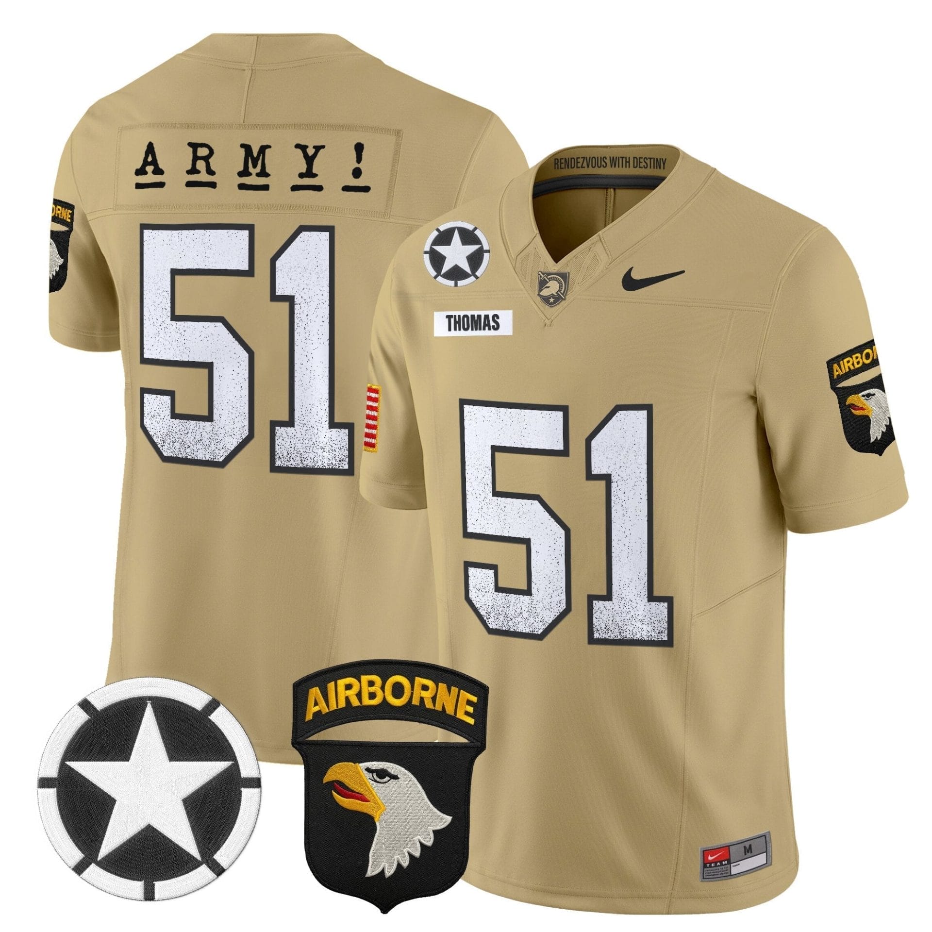Army Black Knights 2025 Screaming Eagles Vapor Limited Jersey - All Stitched - Image 25