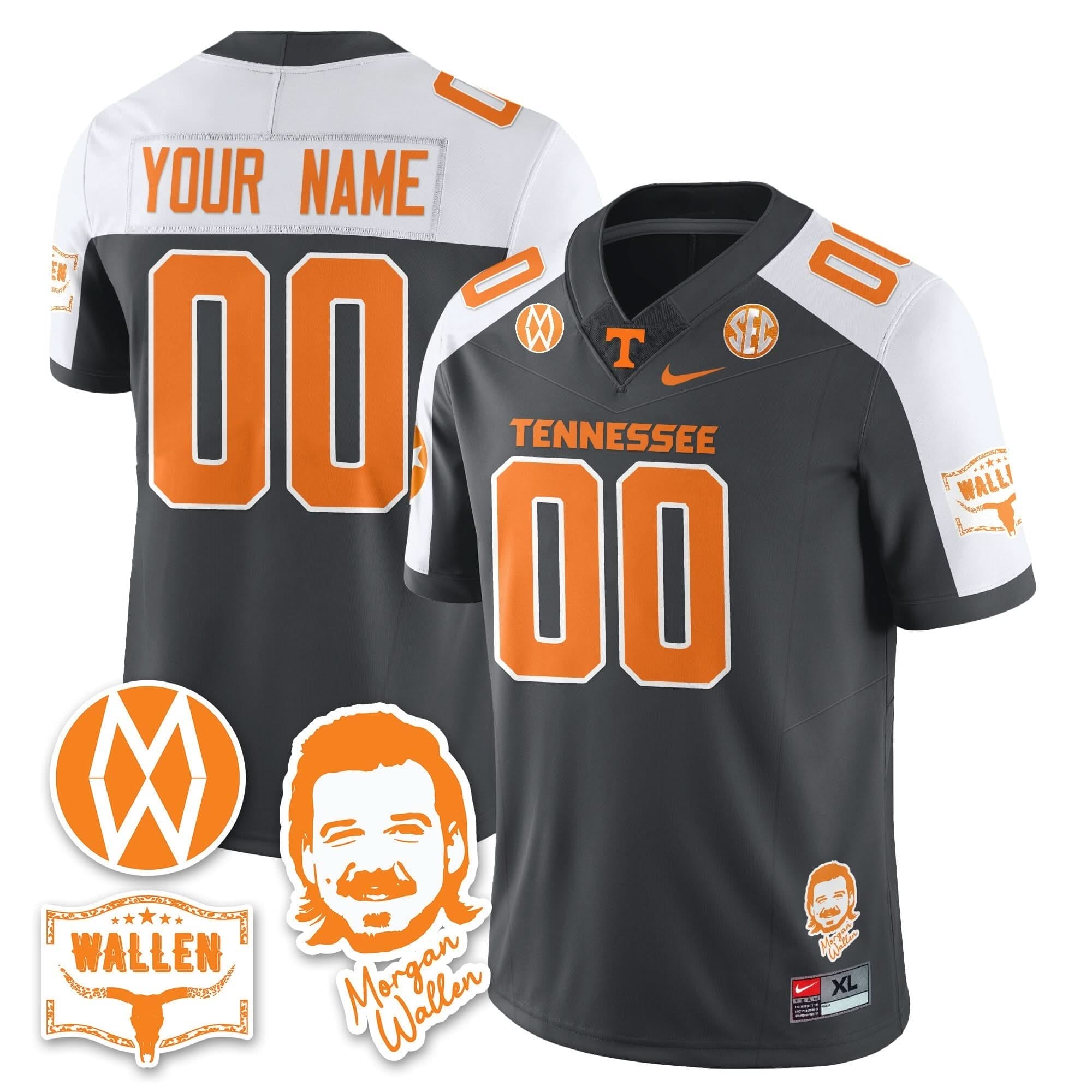 Custom Tennessee Volunteers Jersey Name, Number Morgan Wallen 2025 All Stitched - Image 3