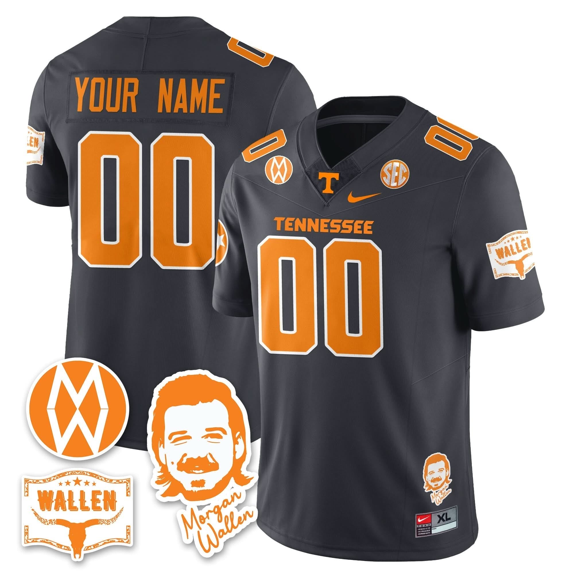 Custom Tennessee Volunteers Jersey Name, Number Morgan Wallen 2025 All Stitched - Image 4