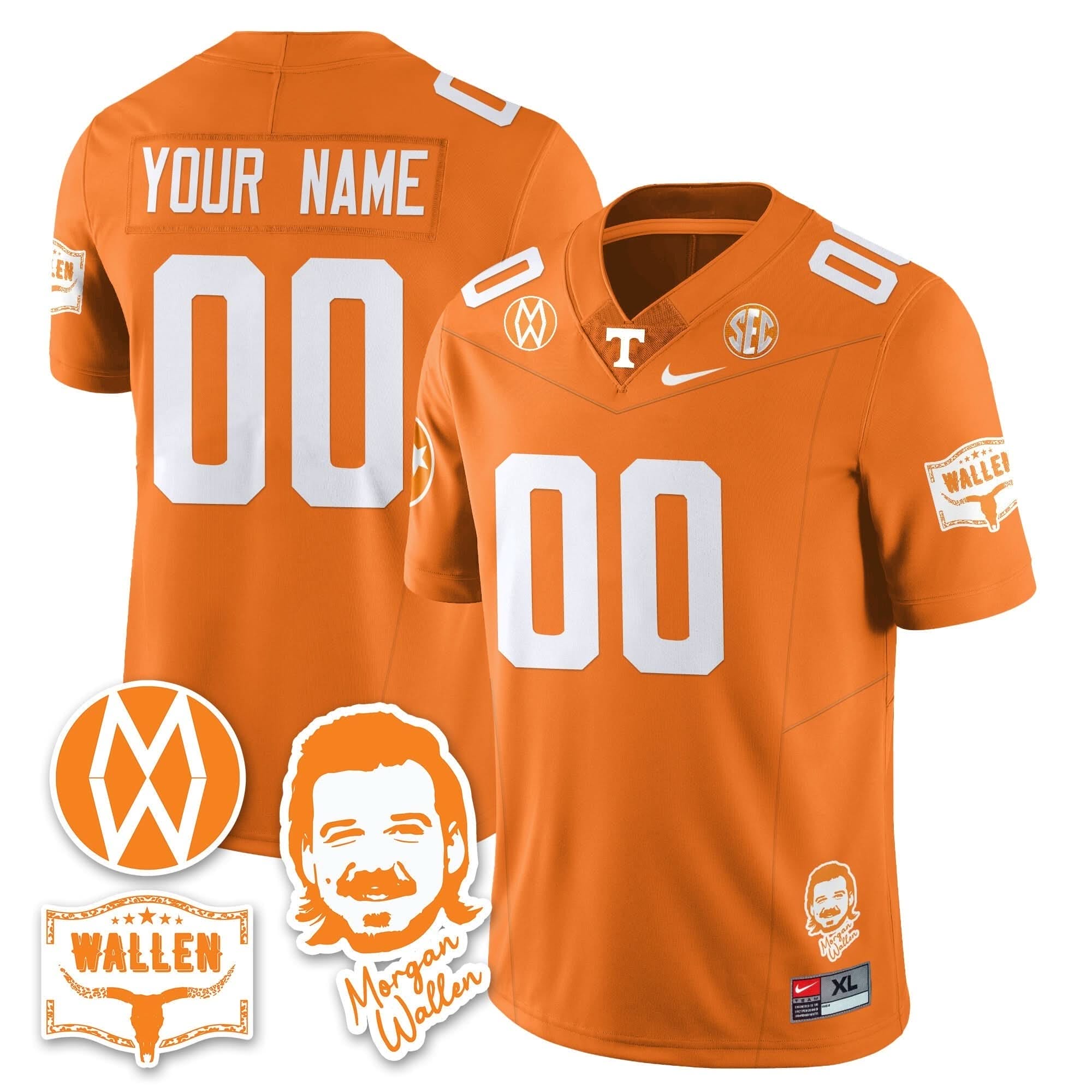 Custom Tennessee Volunteers Jersey Name, Number Morgan Wallen 2025 All Stitched - Image 5