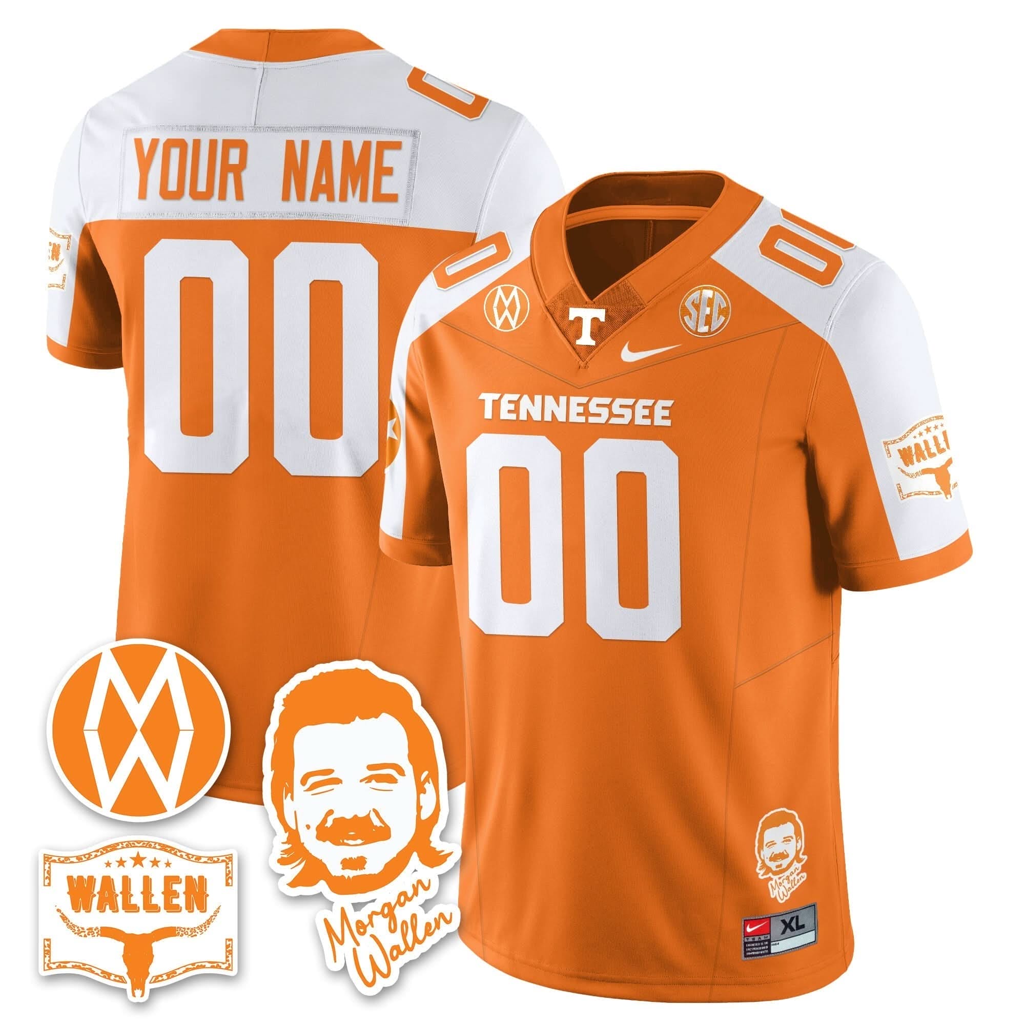 Custom Tennessee Volunteers Jersey Name, Number Morgan Wallen 2025 All Stitched - Image 7