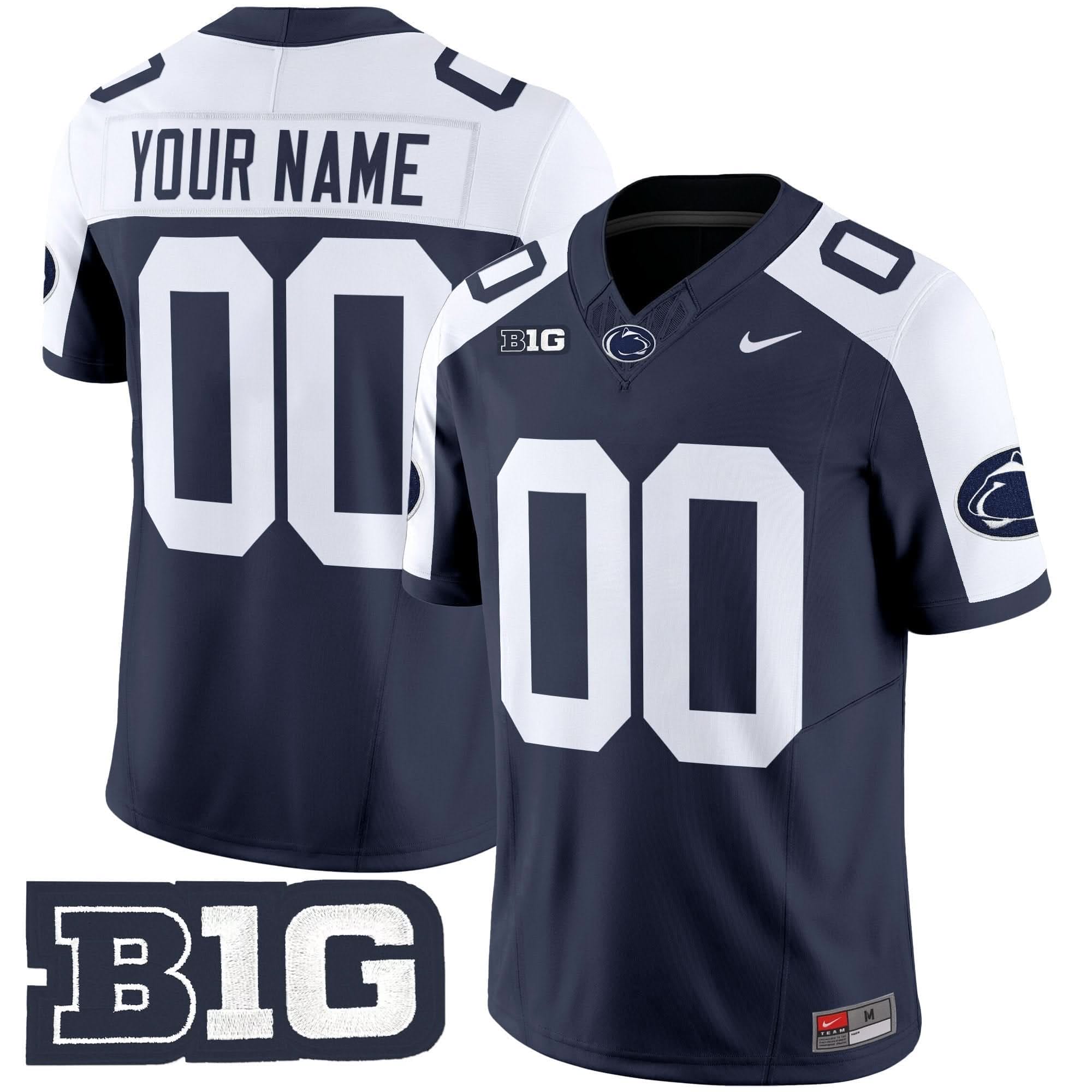 Custom Penn State Nittany Lions Jersey 2025 Vapor Limited - All Stitched