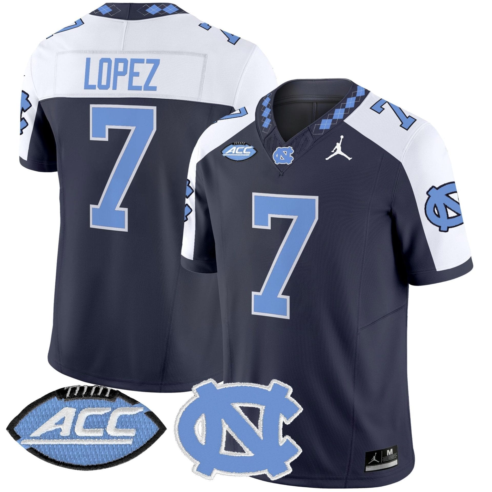 North Carolina Tar Heels 2025 Vapor Limited Jersey - All Stitched - Image 28