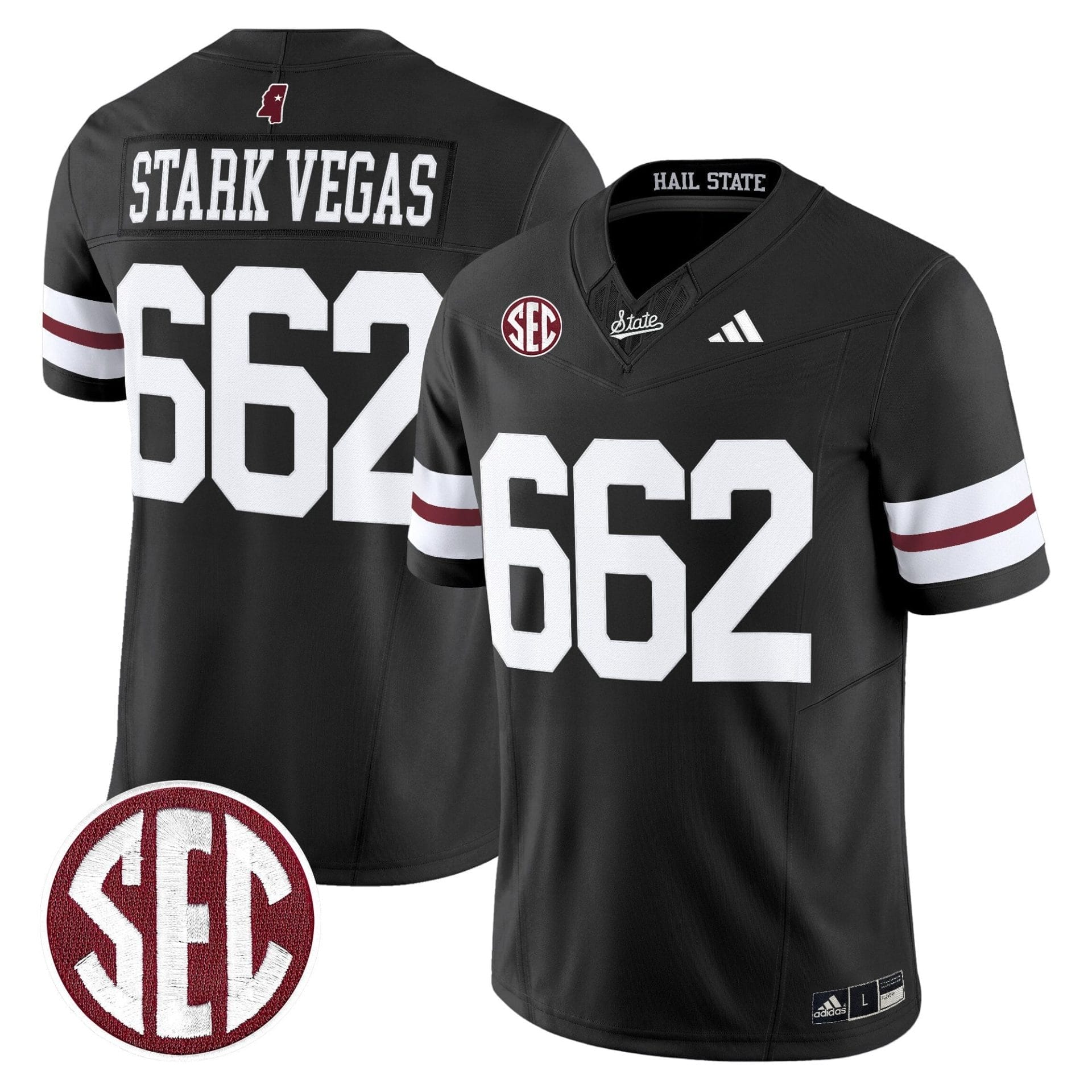 Mississippi State Bulldogs 'Dark Mode' Vapor Limited Jersey - All Stitched - Image 34