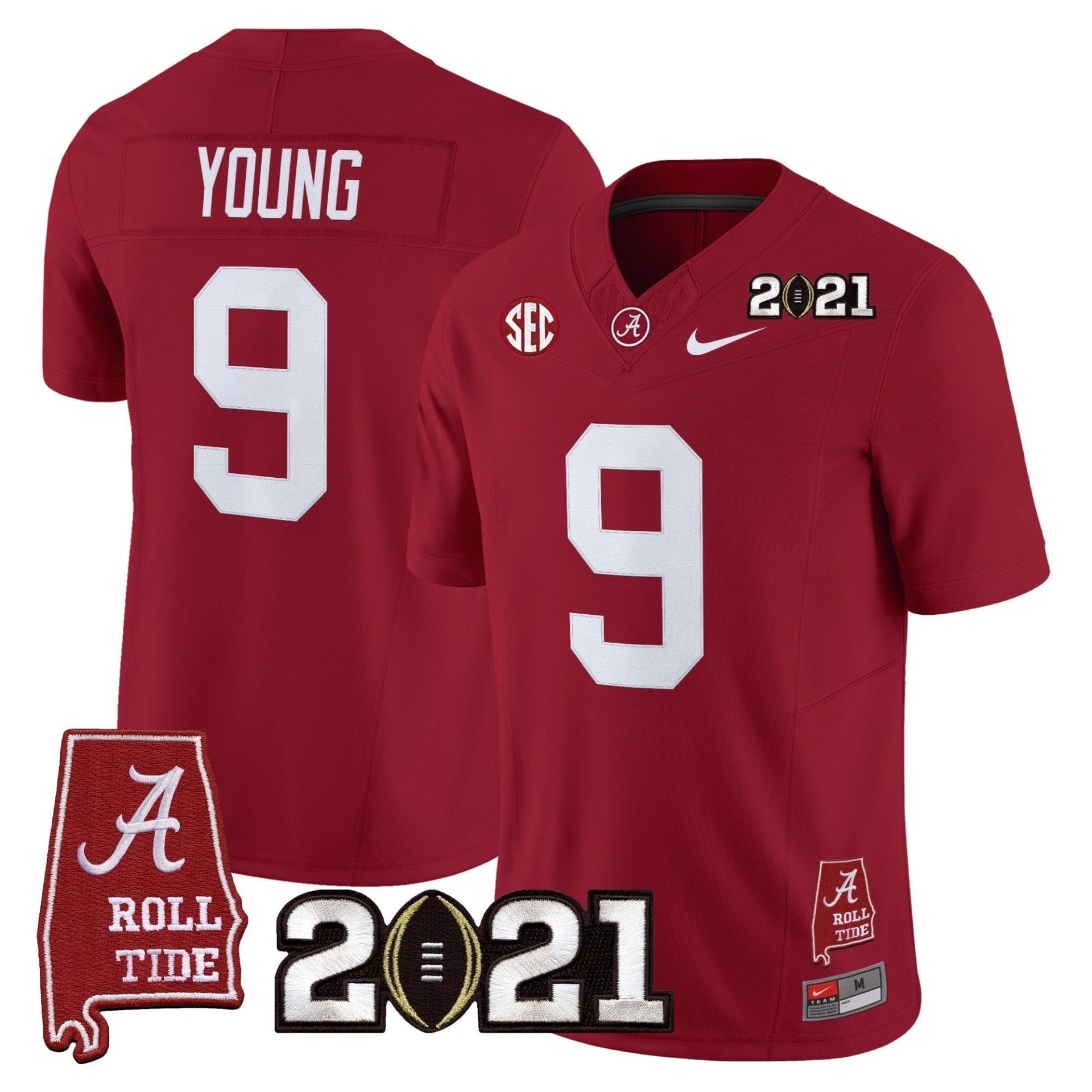 Alabama Crimson Tide '2021 CFP National Championship' Vapor Limited Jersey - Alabama Map - All Stitched - Image 31