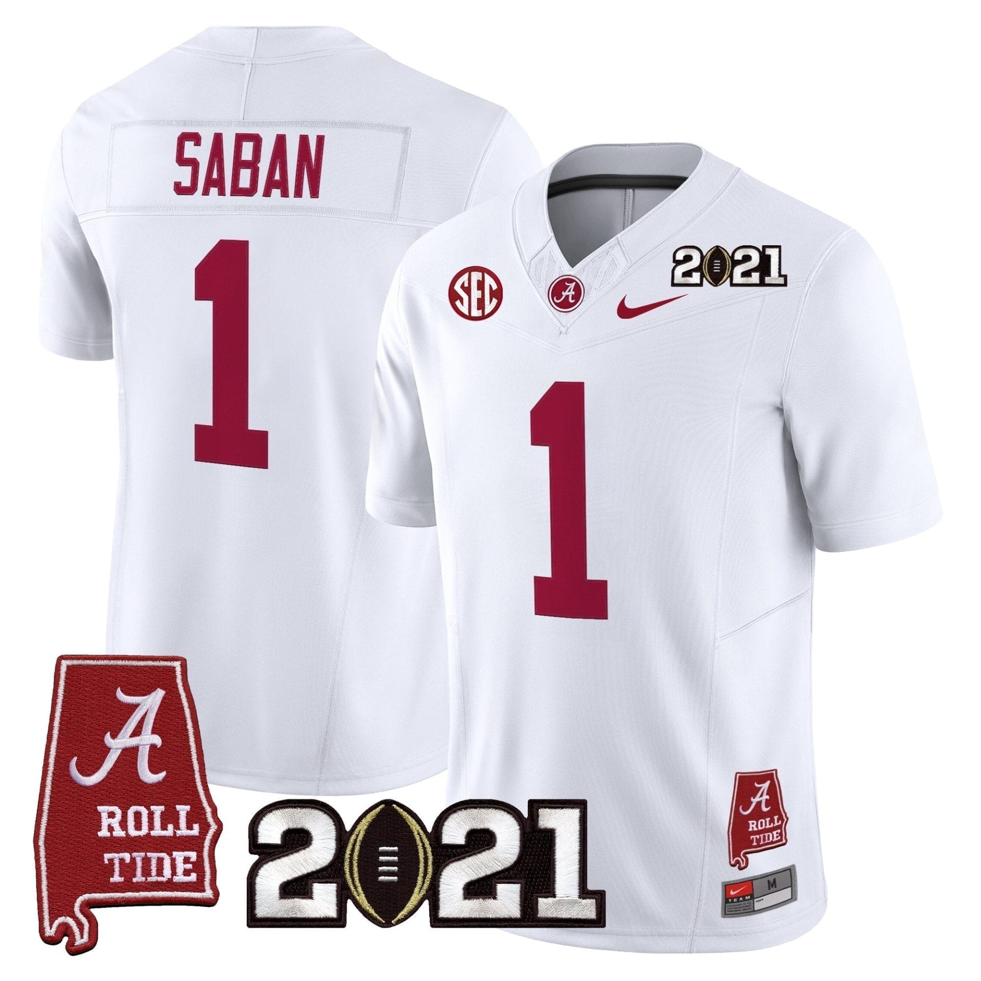 Alabama Crimson Tide '2021 CFP National Championship' Vapor Limited Jersey - Alabama Map - All Stitched - Image 39