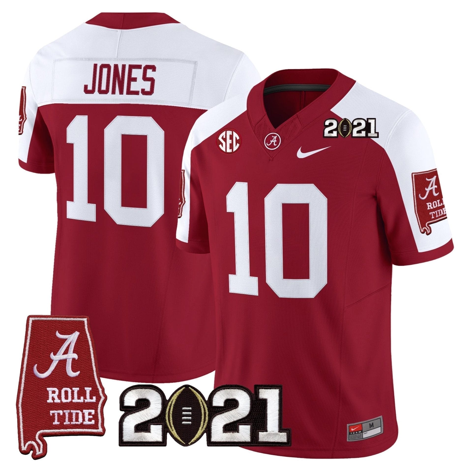 Alabama Crimson Tide '2021 CFP National Championship' Vapor Limited Jersey - Alabama Map - All Stitched - Image 6