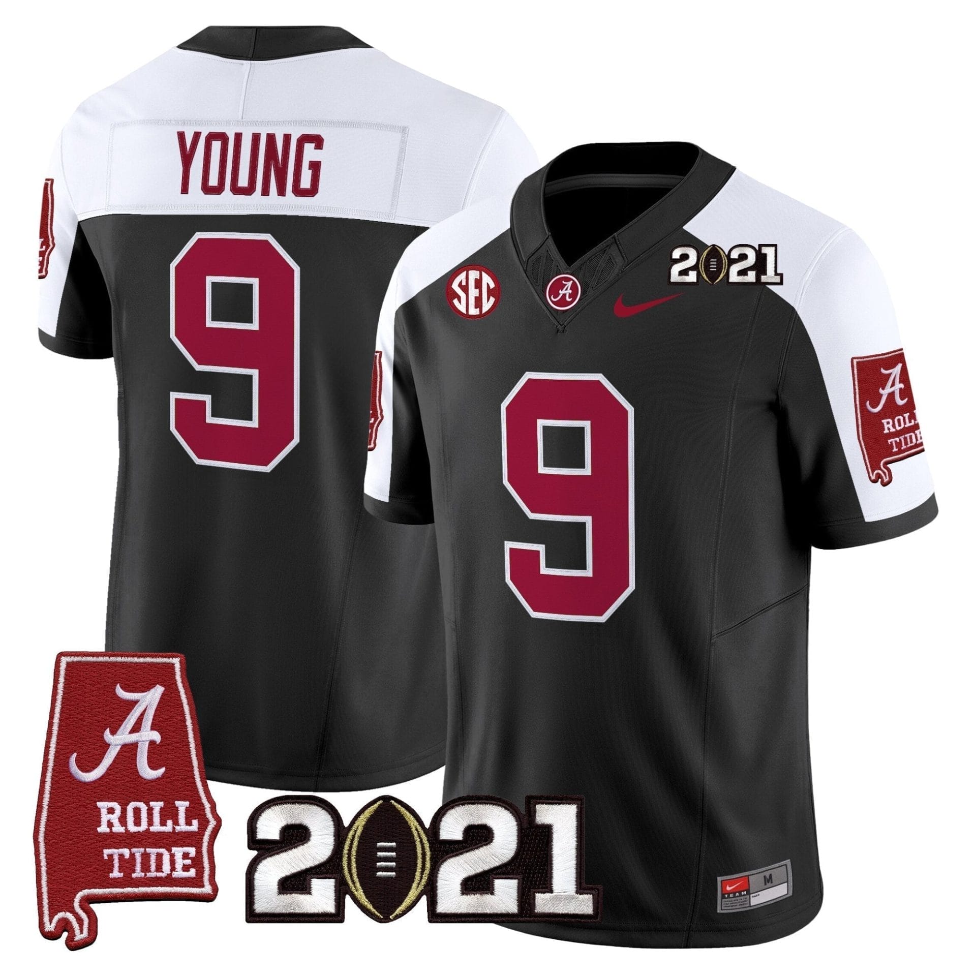 Alabama Crimson Tide '2021 CFP National Championship' Vapor Limited Jersey - Alabama Map - All Stitched - Image 45