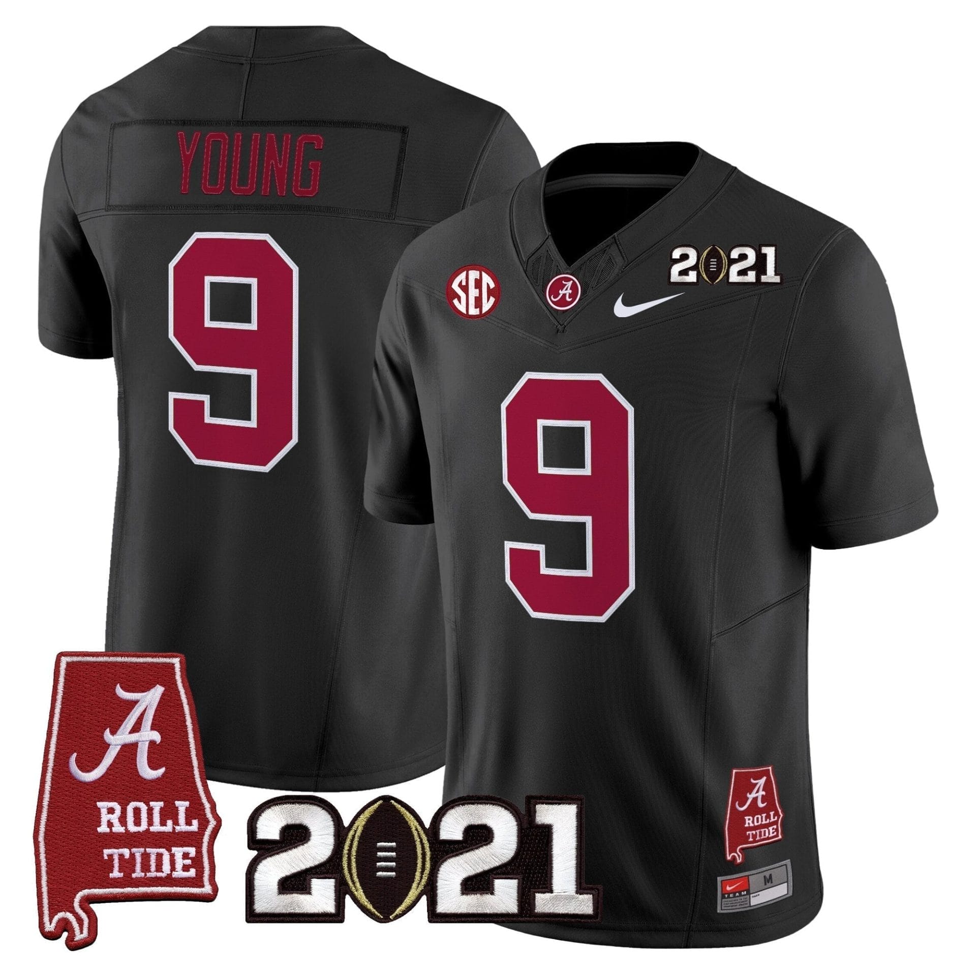 Alabama Crimson Tide '2021 CFP National Championship' Vapor Limited Jersey - Alabama Map - All Stitched - Image 25