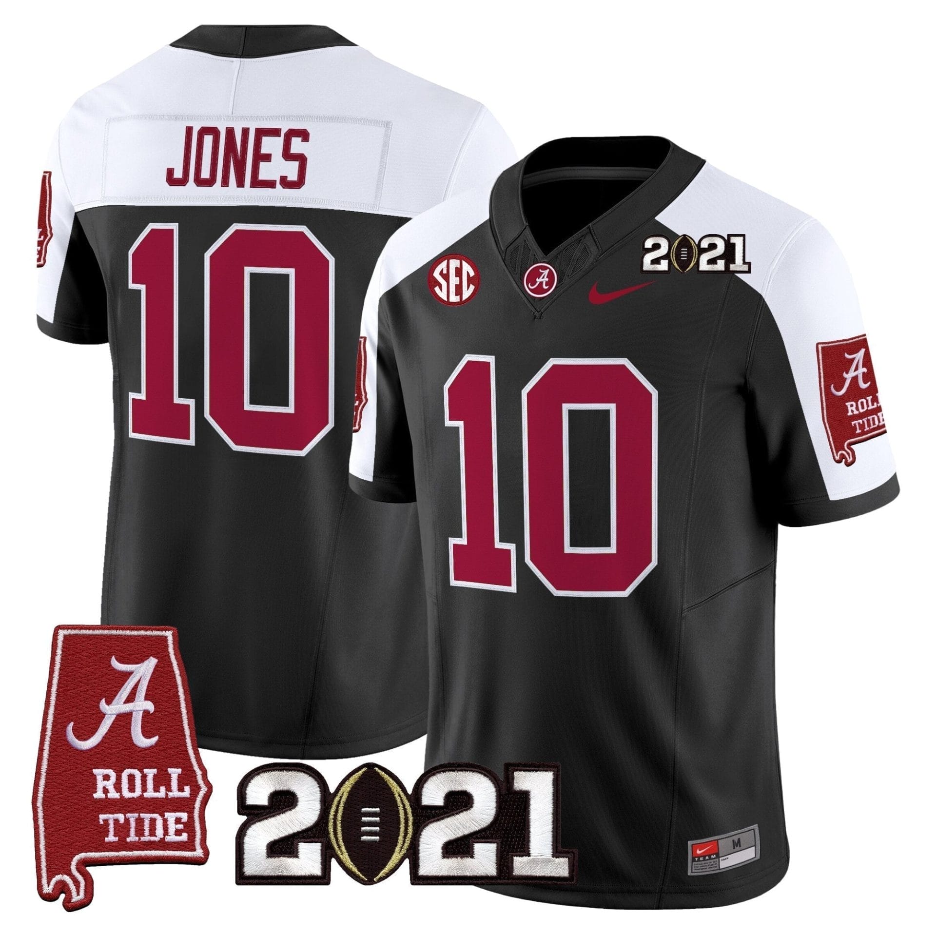 Alabama Crimson Tide '2021 CFP National Championship' Vapor Limited Jersey - Alabama Map - All Stitched - Image 23