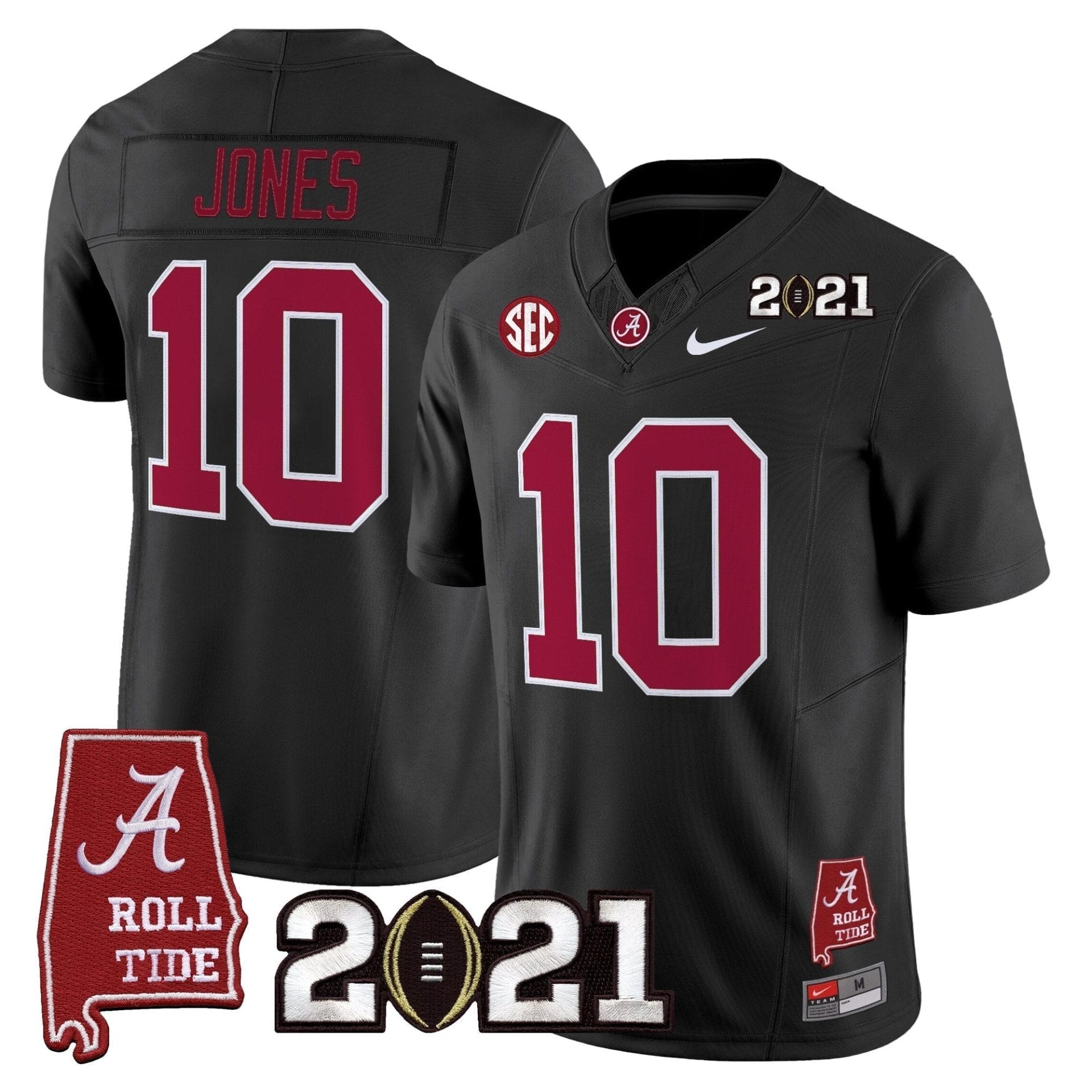 Alabama Crimson Tide '2021 CFP National Championship' Vapor Limited Jersey - Alabama Map - All Stitched - Image 18