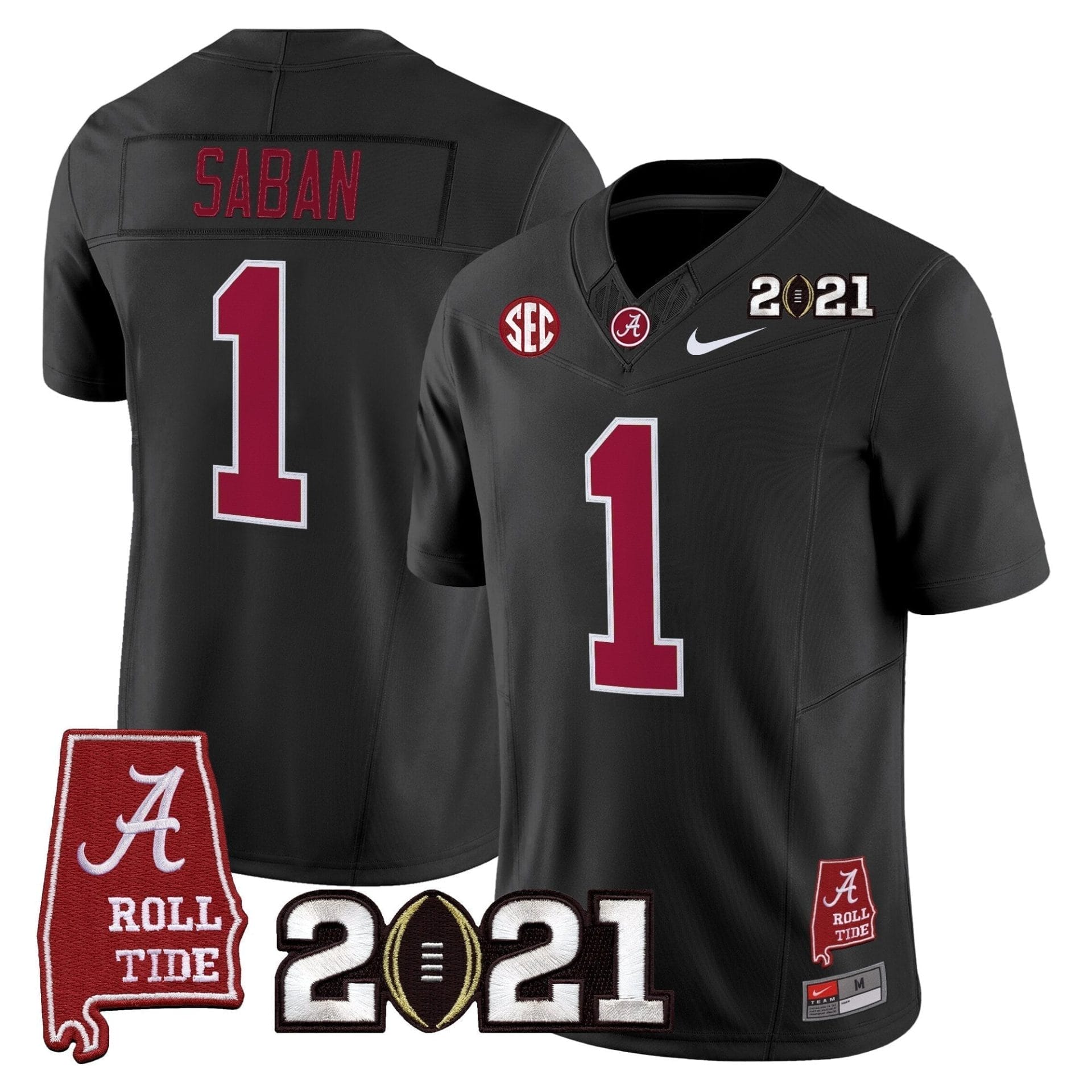Alabama Crimson Tide '2021 CFP National Championship' Vapor Limited Jersey - Alabama Map - All Stitched - Image 26