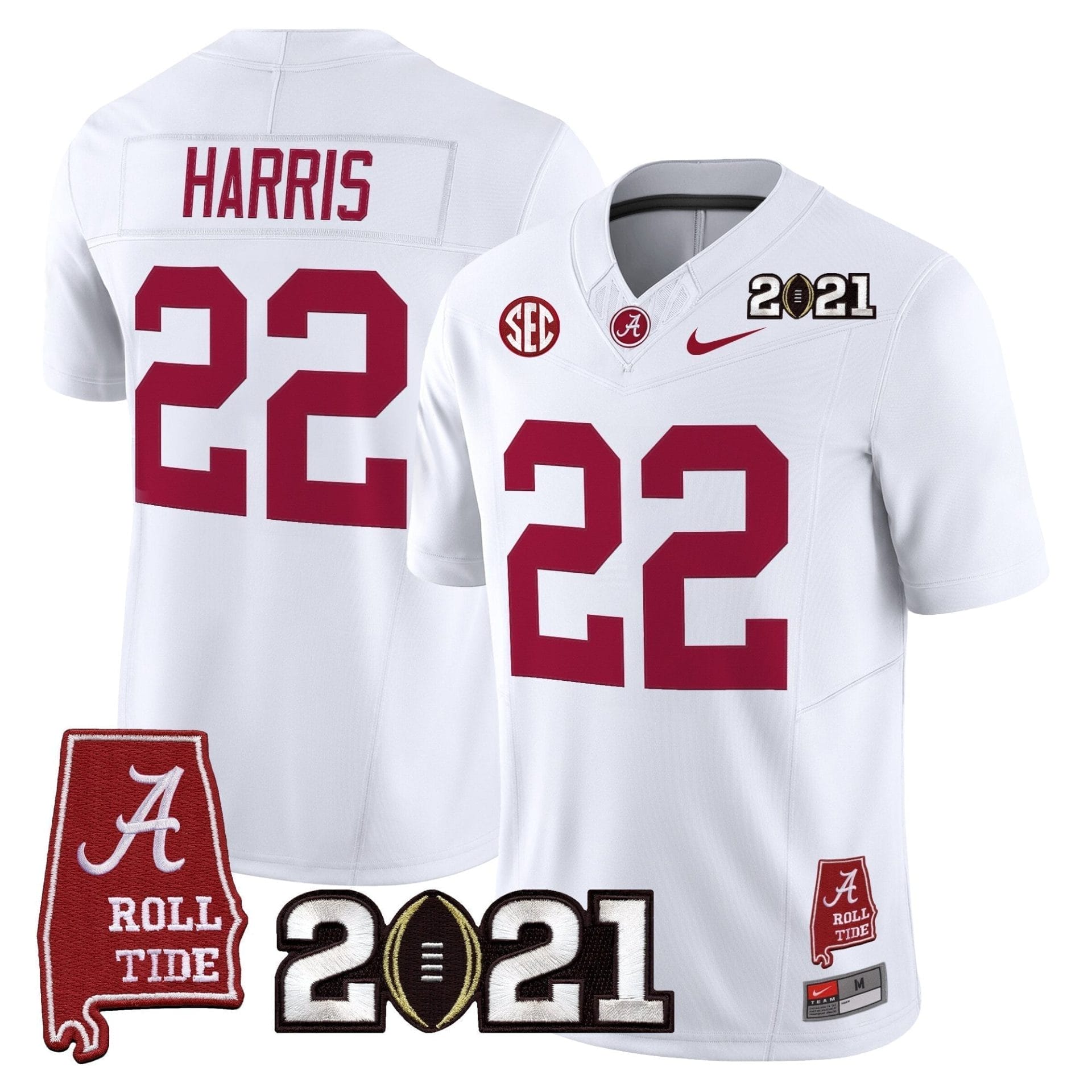 Alabama Crimson Tide '2021 CFP National Championship' Vapor Limited Jersey - Alabama Map - All Stitched - Image 37