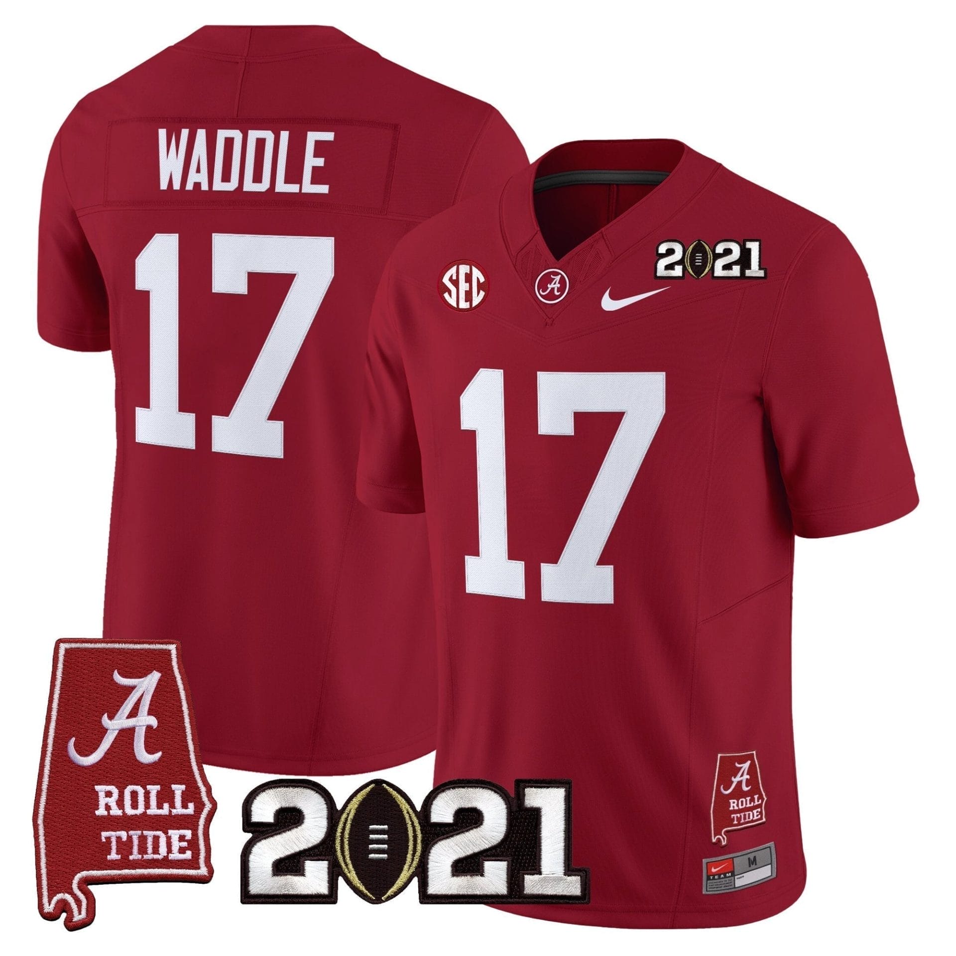 Alabama Crimson Tide '2021 CFP National Championship' Vapor Limited Jersey - Alabama Map - All Stitched - Image 21