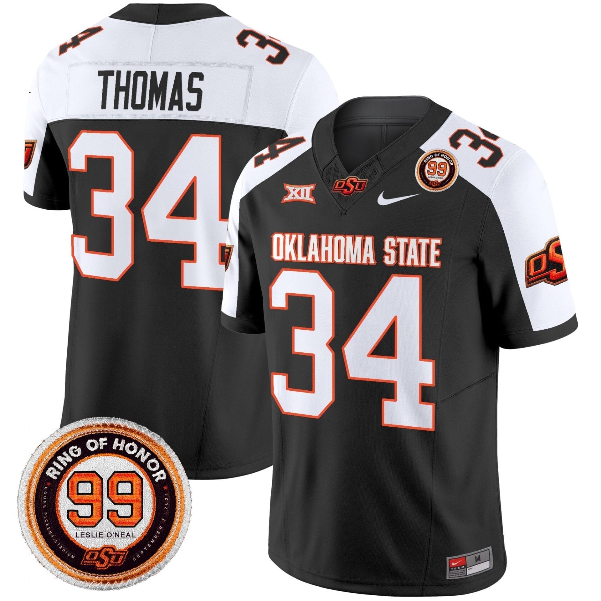Oklahoma State Cowboys 2025 Vapor Limited Jersey - Leslie O'neal Patch - All Stitched - Image 32