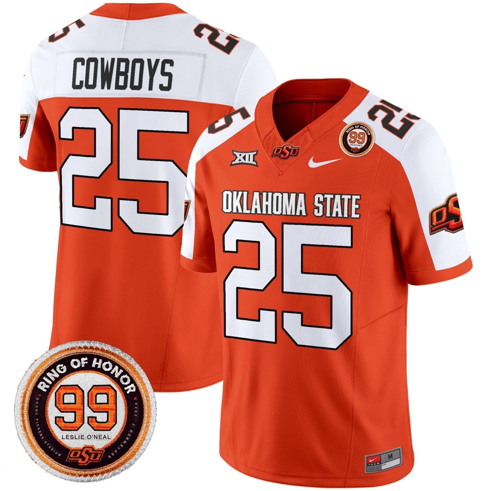 Oklahoma State Cowboys 2025 Vapor Limited Jersey - Leslie O'neal Patch - All Stitched - Image 40