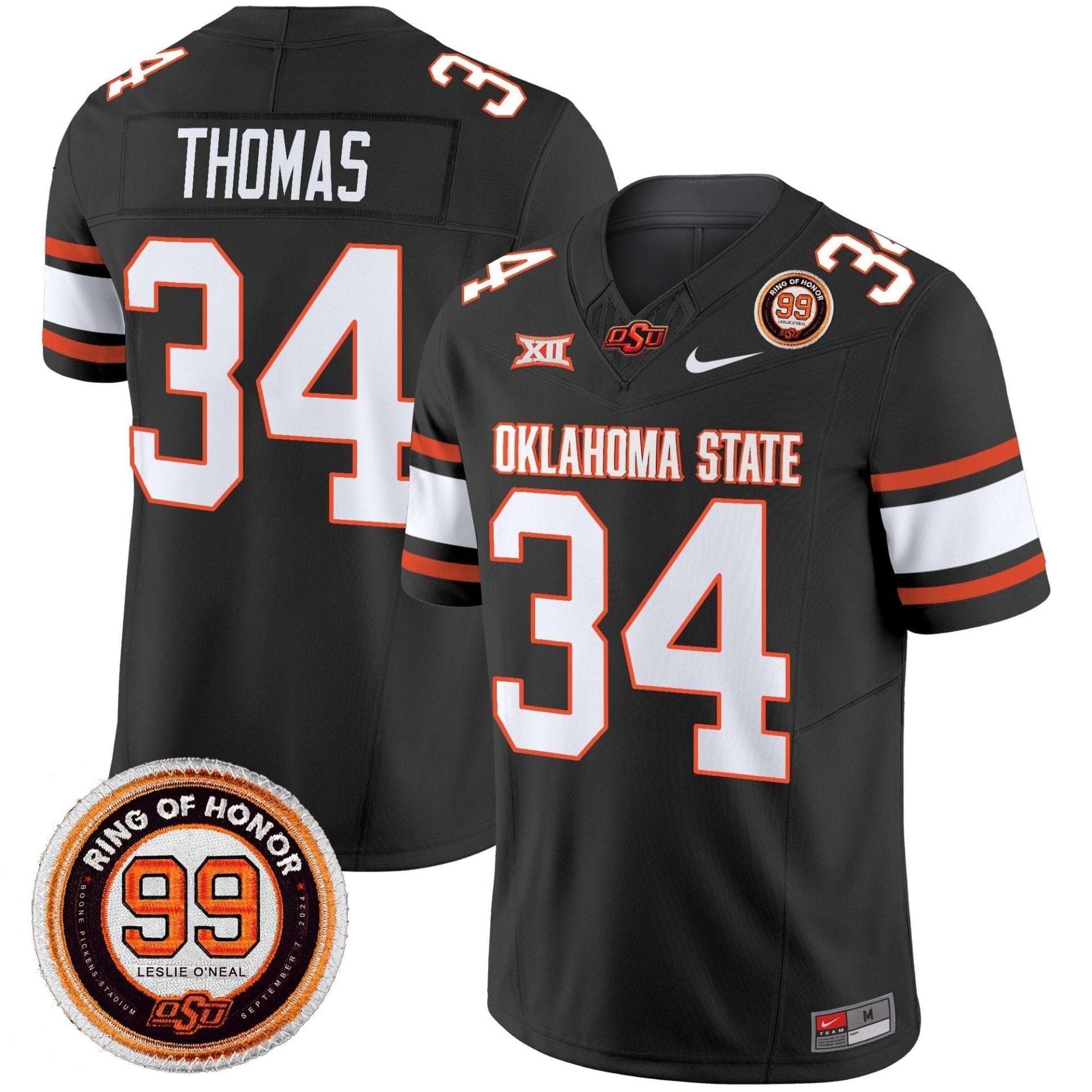 Oklahoma State Cowboys 2025 Vapor Limited Jersey - Leslie O'neal Patch - All Stitched - Image 14