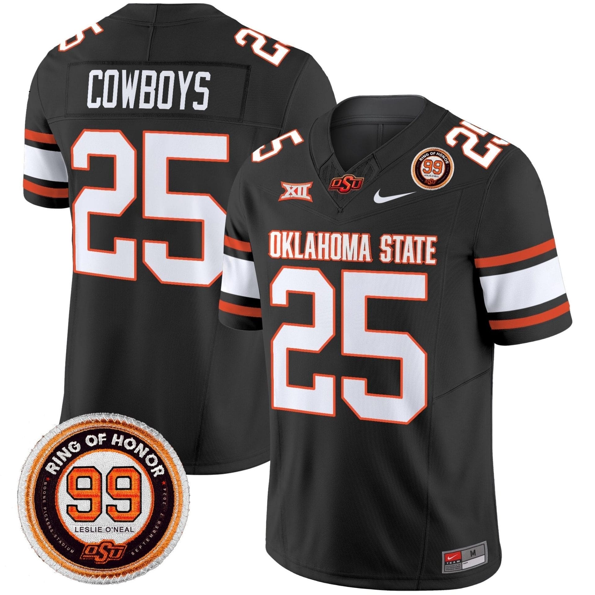 Oklahoma State Cowboys 2025 Vapor Limited Jersey - Leslie O'neal Patch - All Stitched - Image 15