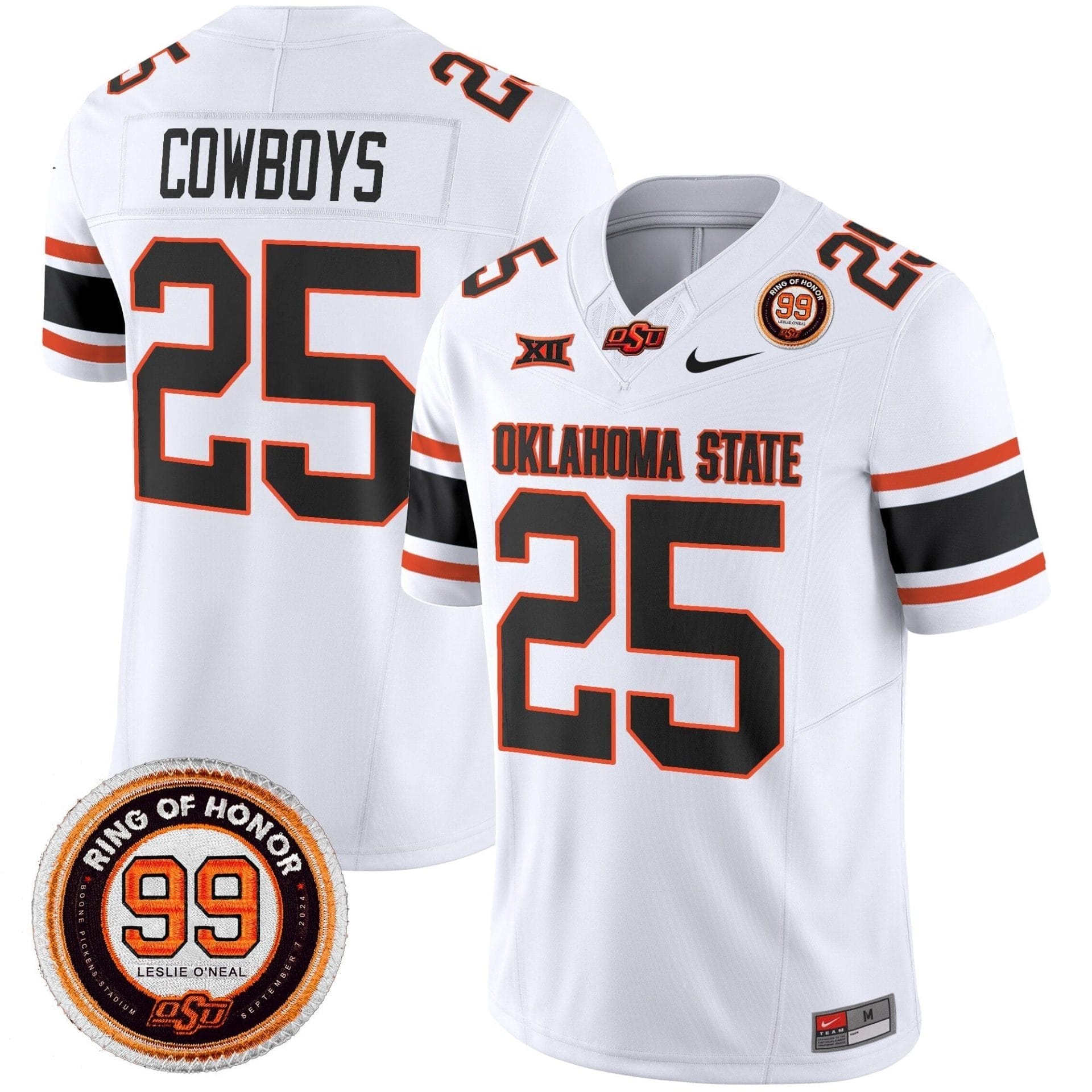 Oklahoma State Cowboys 2025 Vapor Limited Jersey - Leslie O'neal Patch - All Stitched - Image 27