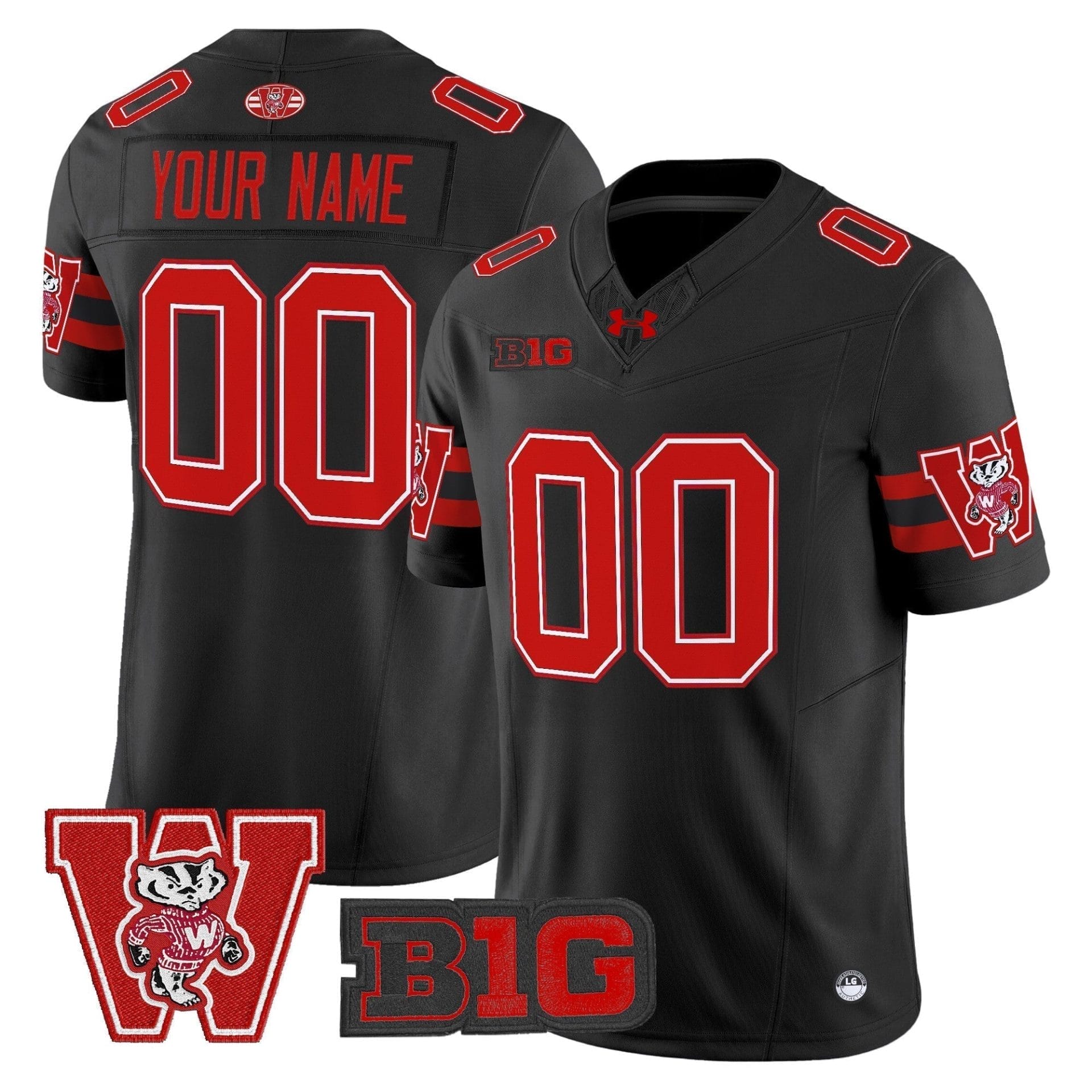 Custom Wisconsin Badgers Jersey Throwback Name, Number 2025 Stitched All Colors - Image 3