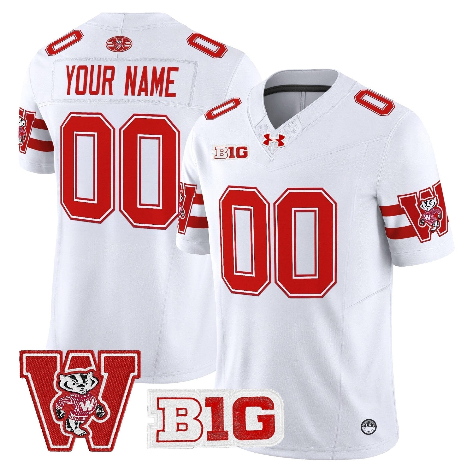 Custom Wisconsin Badgers Jersey Throwback Name, Number 2025 Stitched All Colors - Image 2