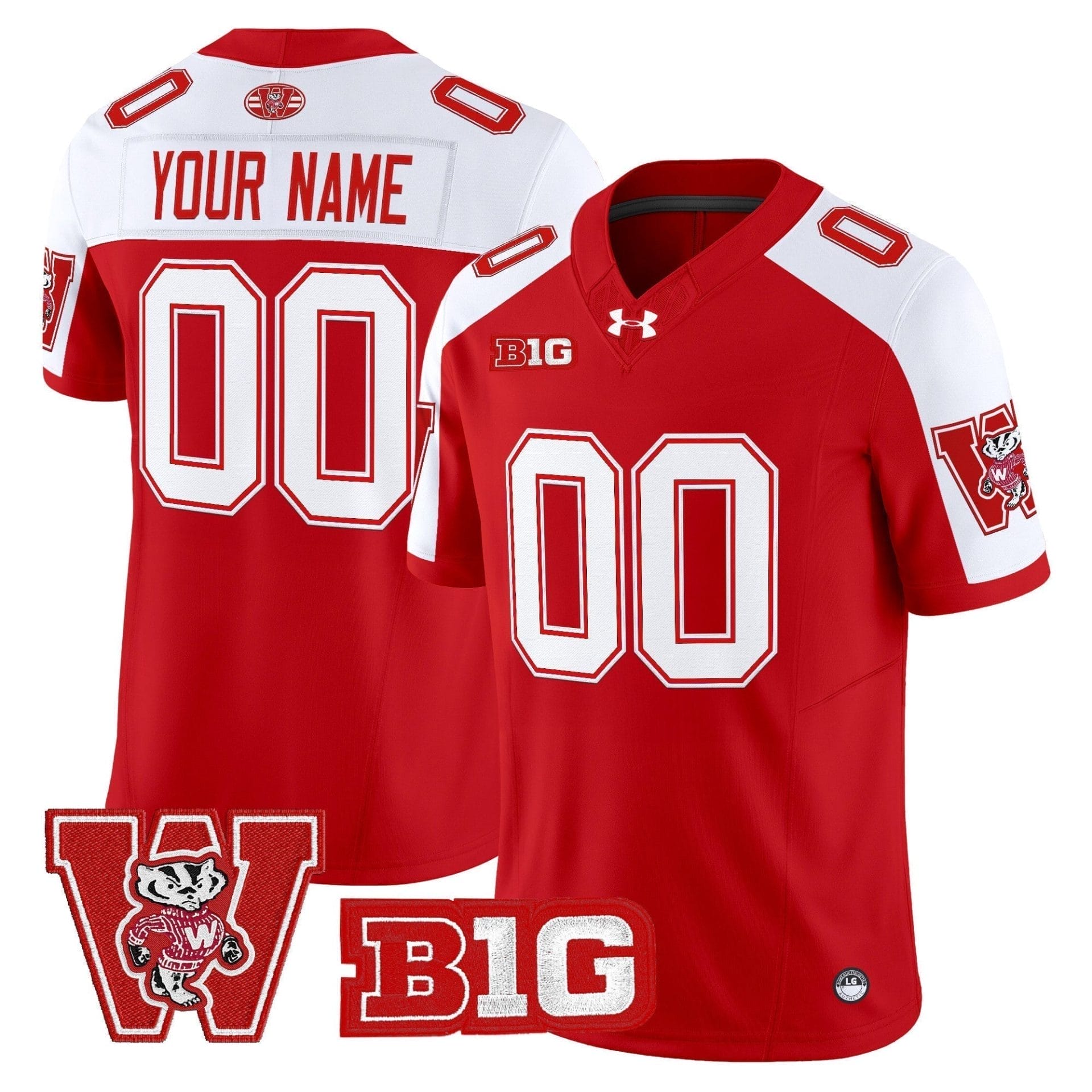 Custom Wisconsin Badgers Jersey Throwback Name, Number 2025 Stitched All Colors - Image 4