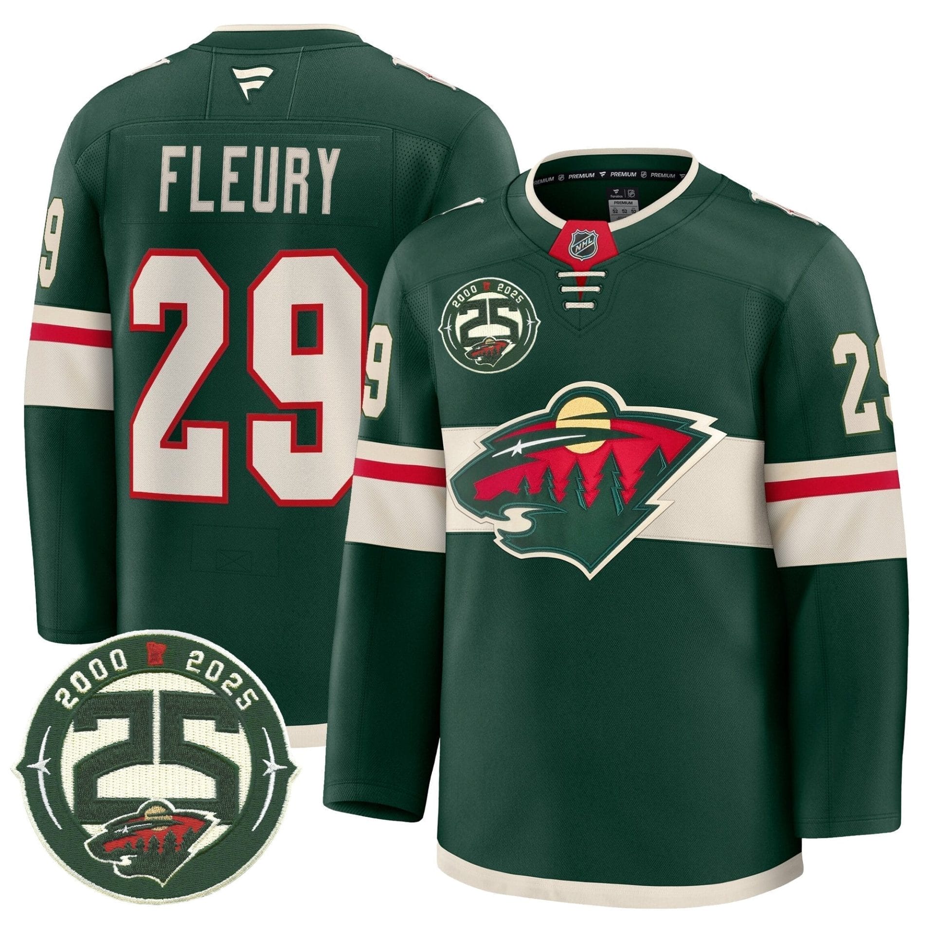Minnesota Wild 25th Anniversary Patch Premium Jersey - All Stitched - Image 18