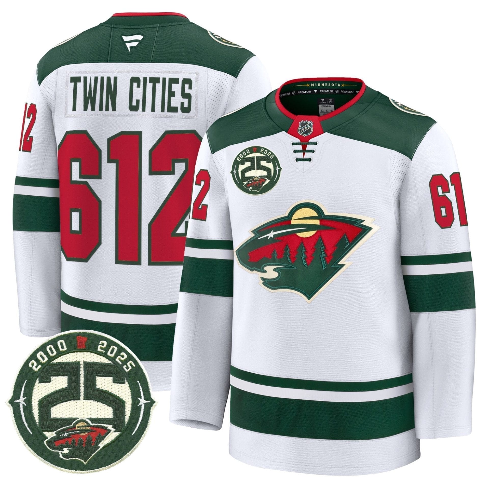 Minnesota Wild 25th Anniversary Patch Premium Jersey - All Stitched - Image 7