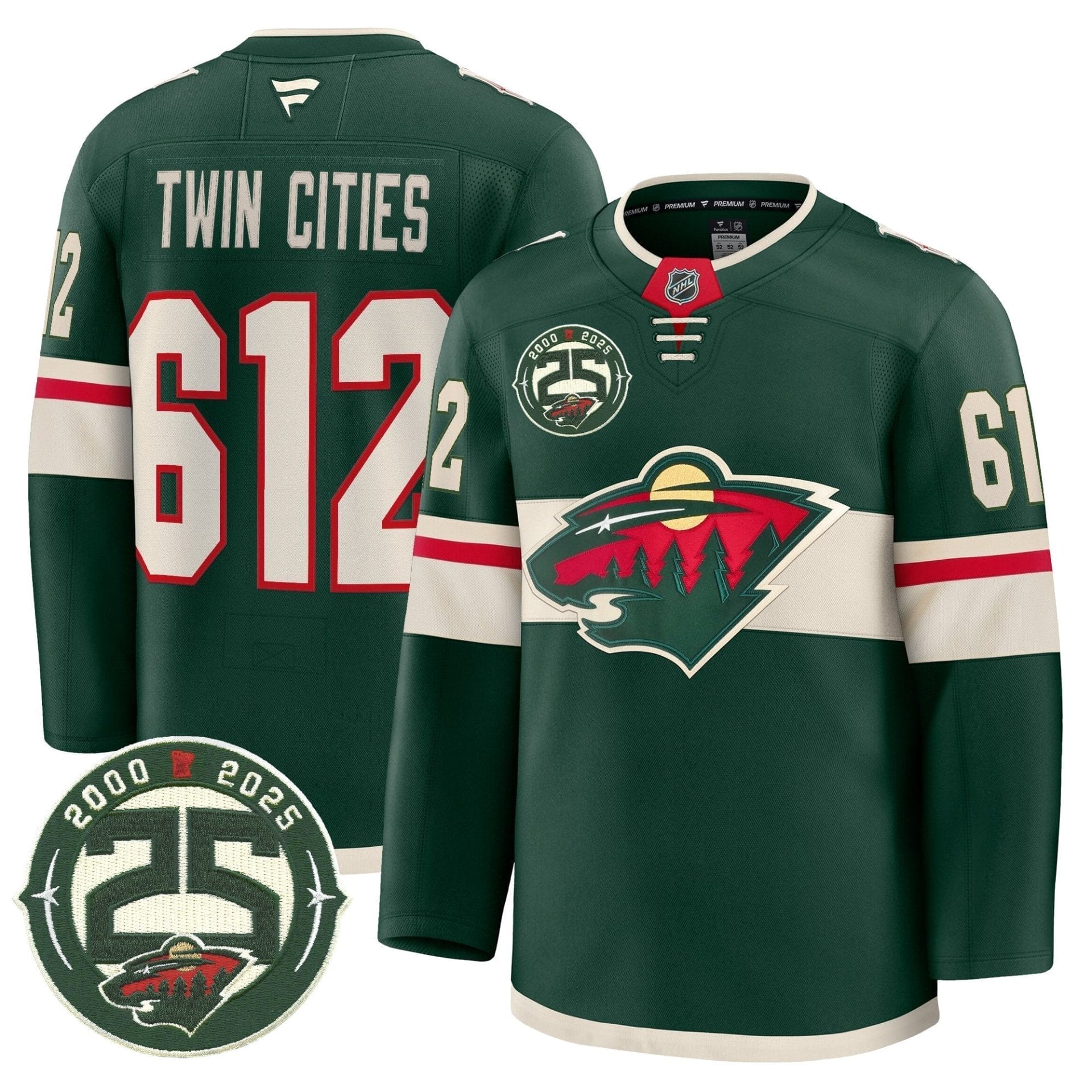 Minnesota Wild 25th Anniversary Patch Premium Jersey - All Stitched - Image 15