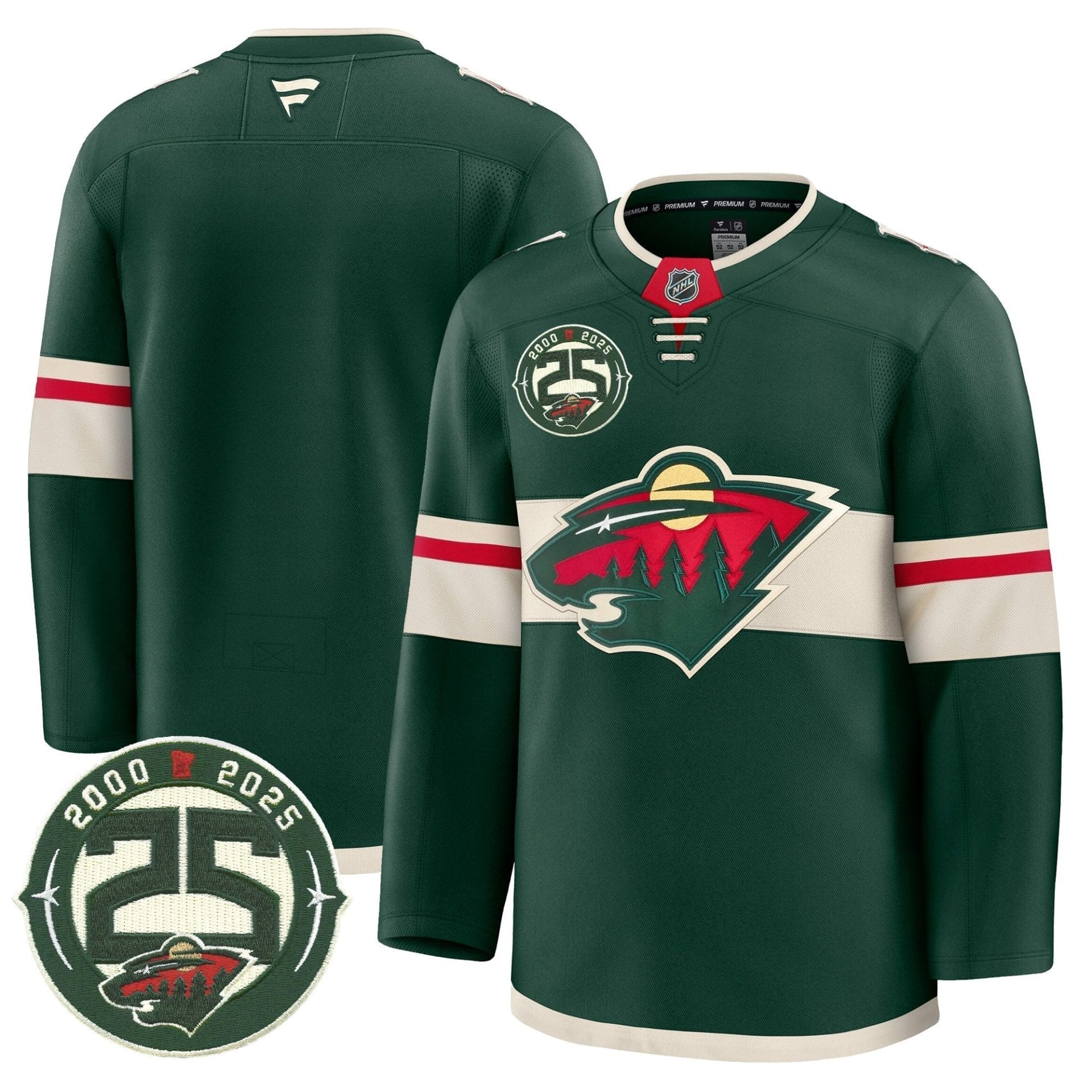 Minnesota Wild 25th Anniversary Patch Premium Jersey - All Stitched - Image 4