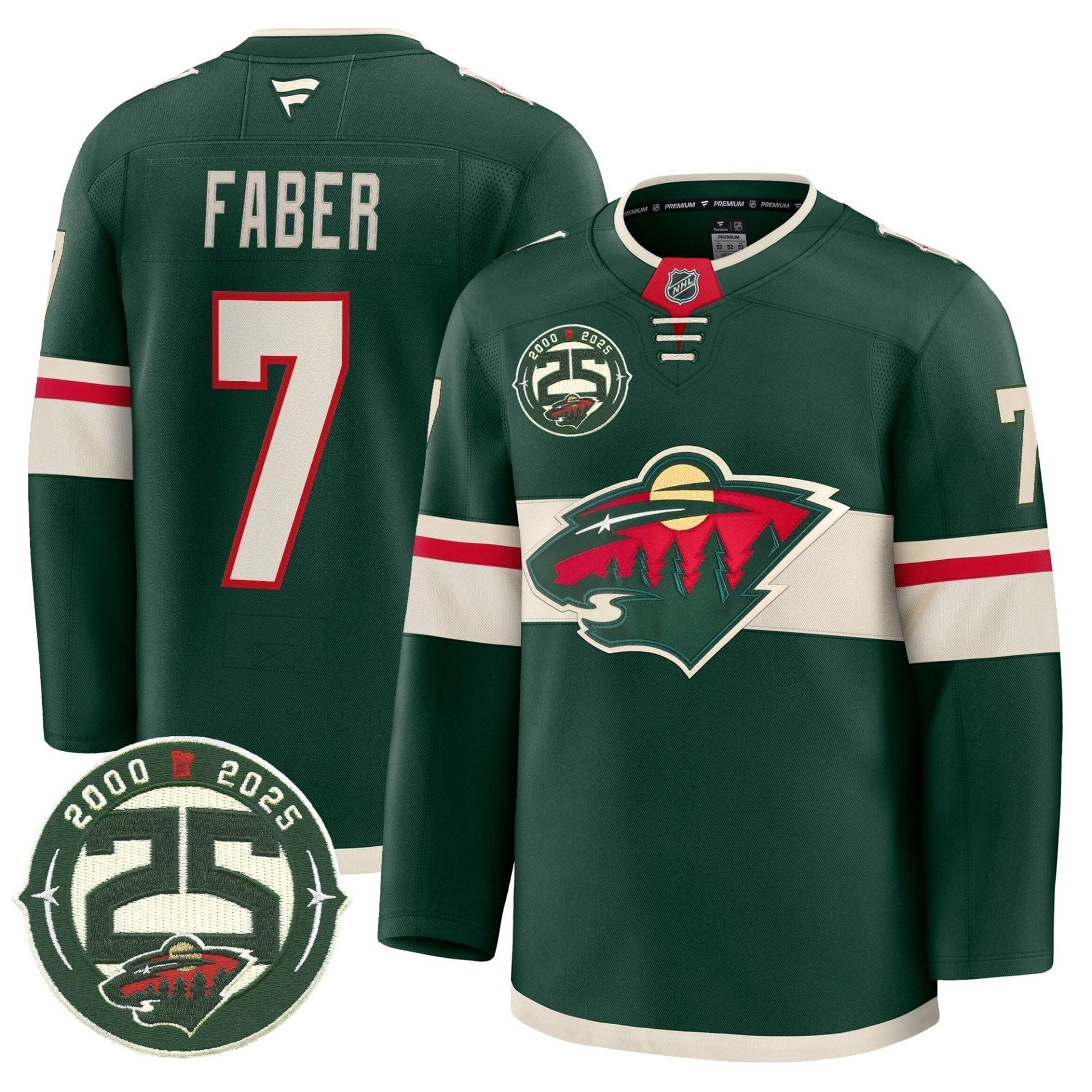 Minnesota Wild 25th Anniversary Patch Premium Jersey - All Stitched - Image 19