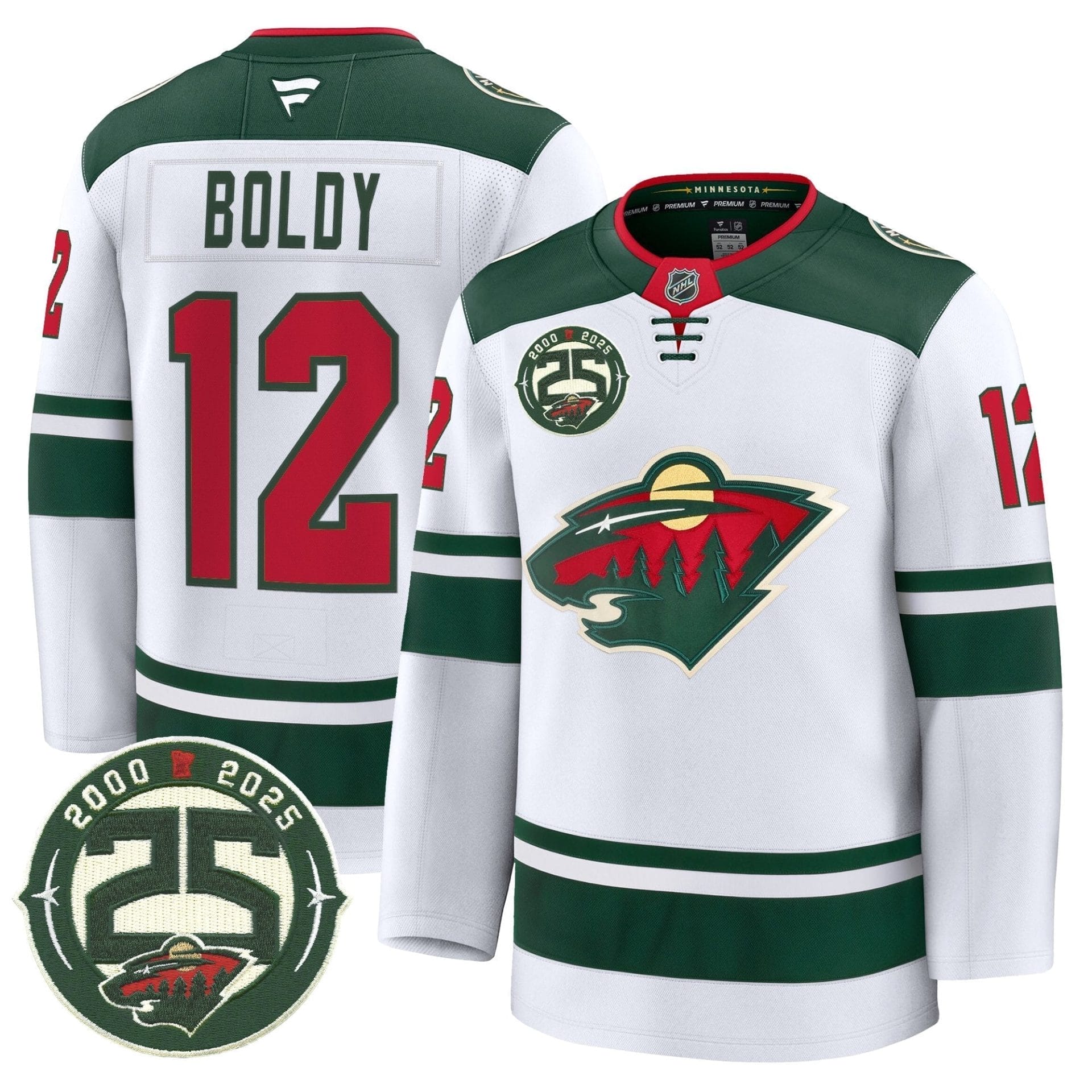 Minnesota Wild 25th Anniversary Patch Premium Jersey - All Stitched - Image 8