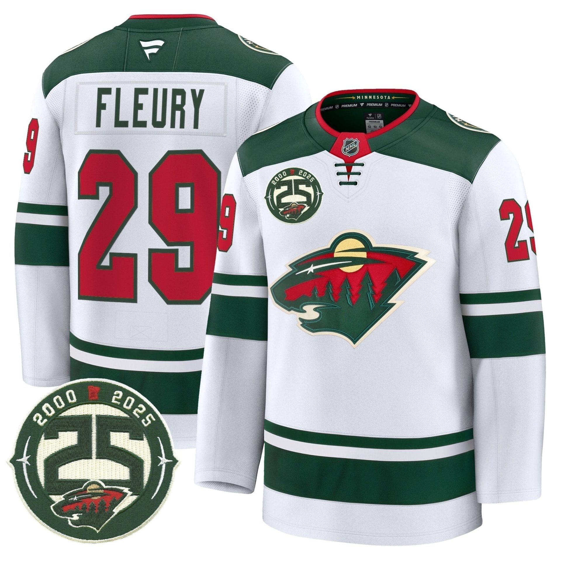Minnesota Wild 25th Anniversary Patch Premium Jersey - All Stitched - Image 9