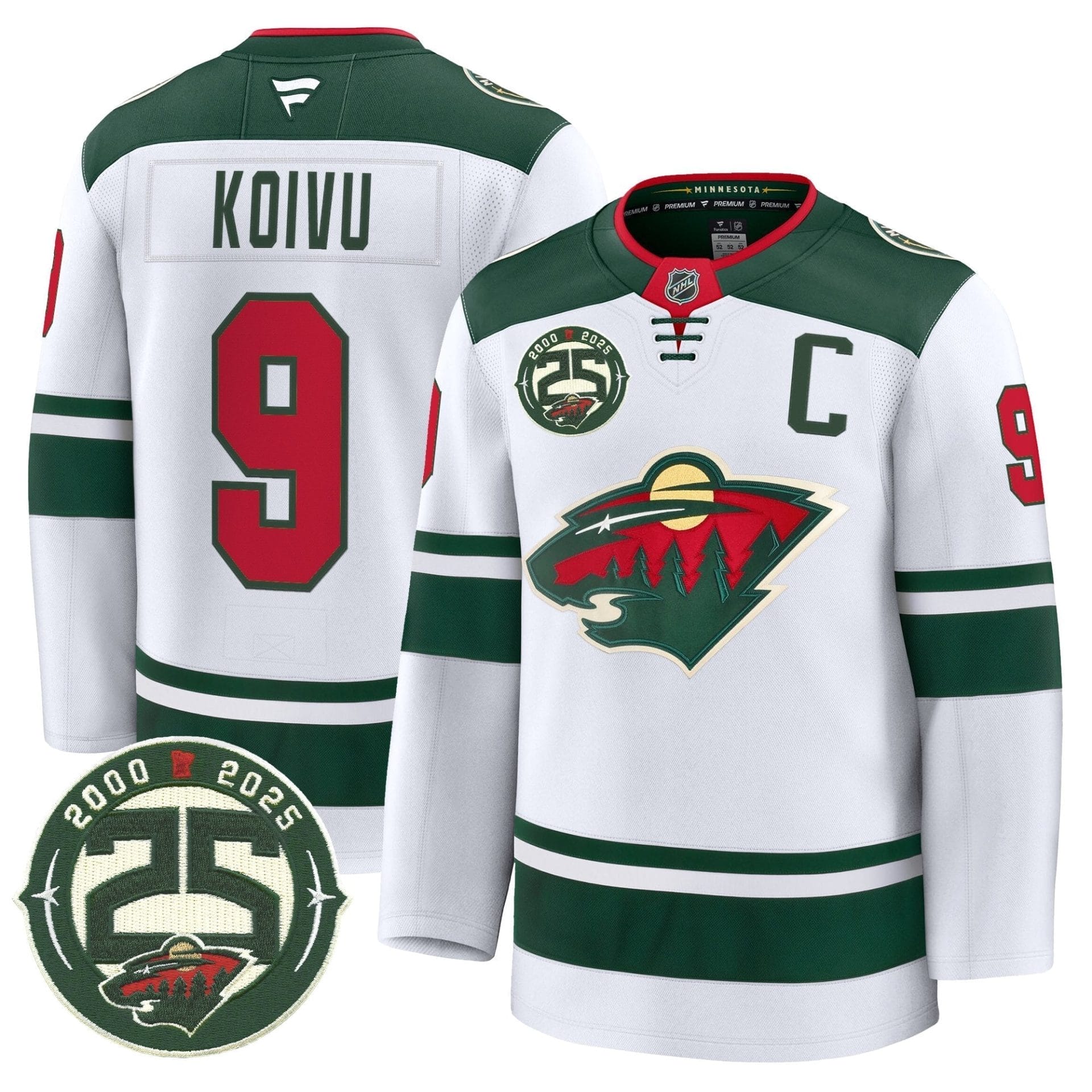 Minnesota Wild 25th Anniversary Patch Premium Jersey - All Stitched - Image 13
