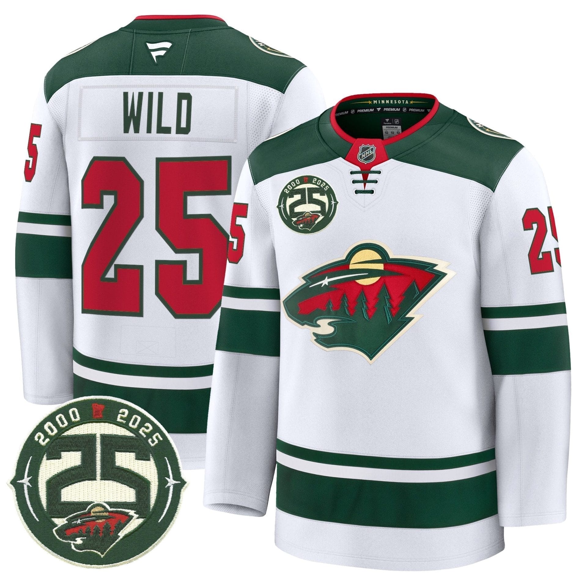Minnesota Wild 25th Anniversary Patch Premium Jersey - All Stitched - Image 14