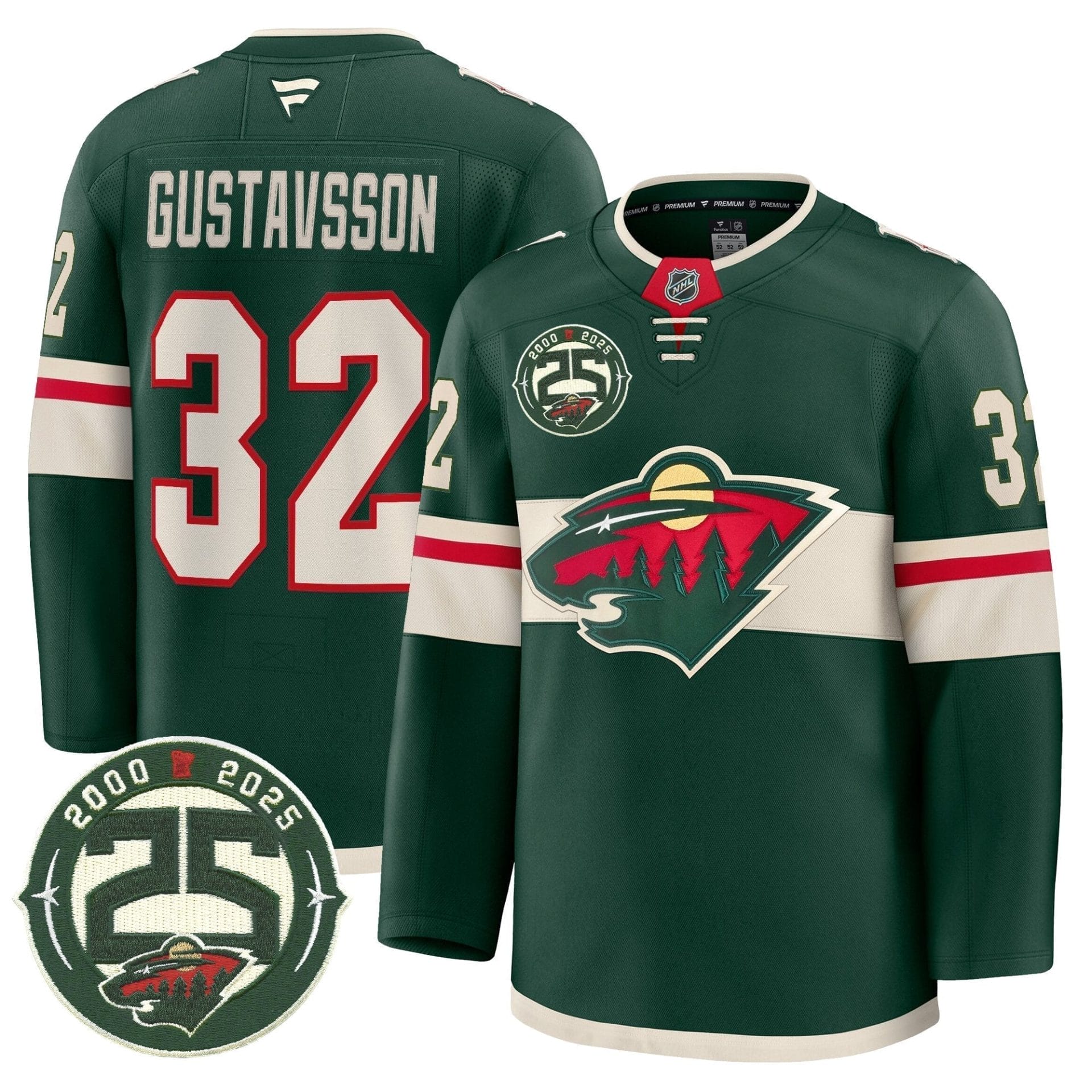 Minnesota Wild 25th Anniversary Patch Premium Jersey - All Stitched - Image 20