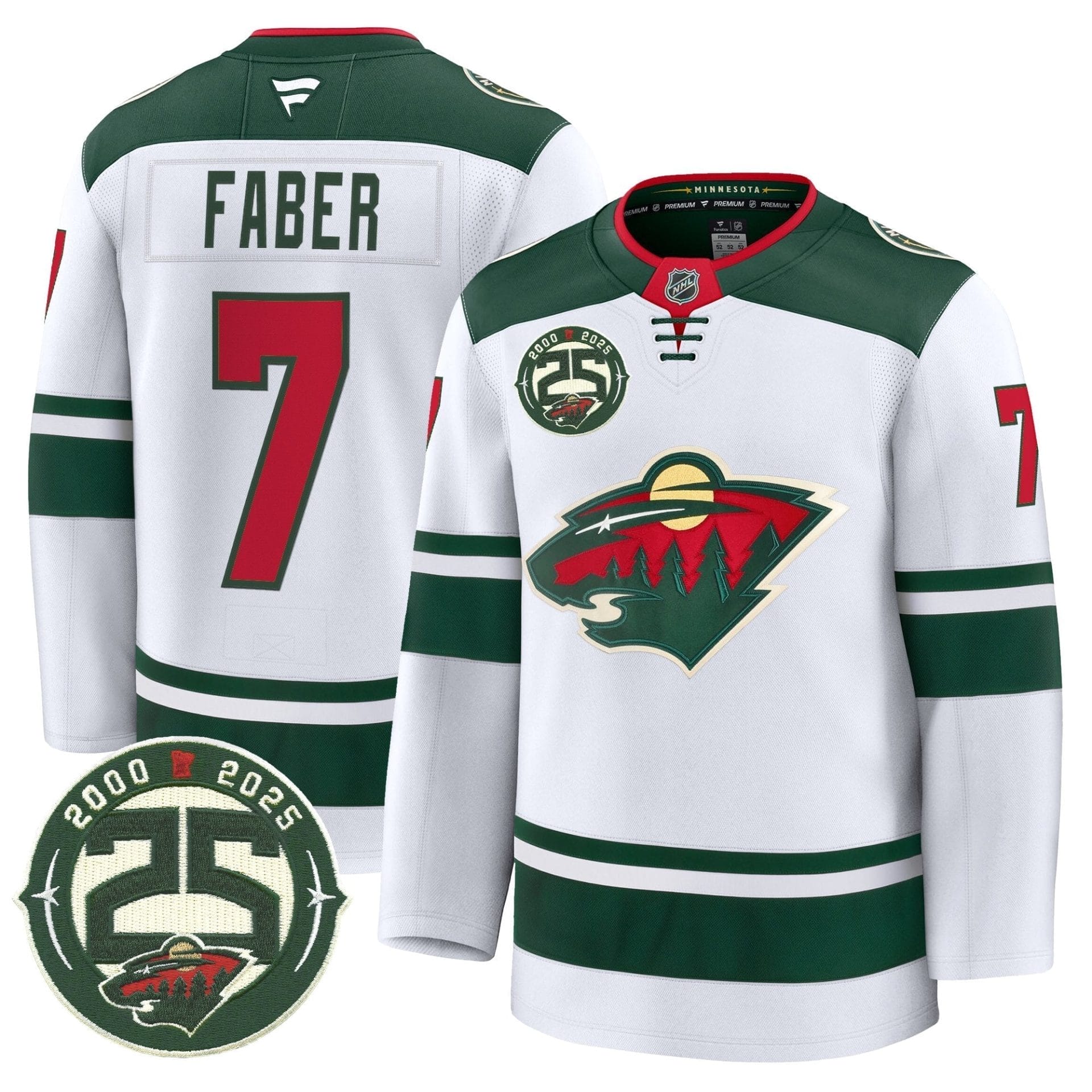Minnesota Wild 25th Anniversary Patch Premium Jersey - All Stitched - Image 10