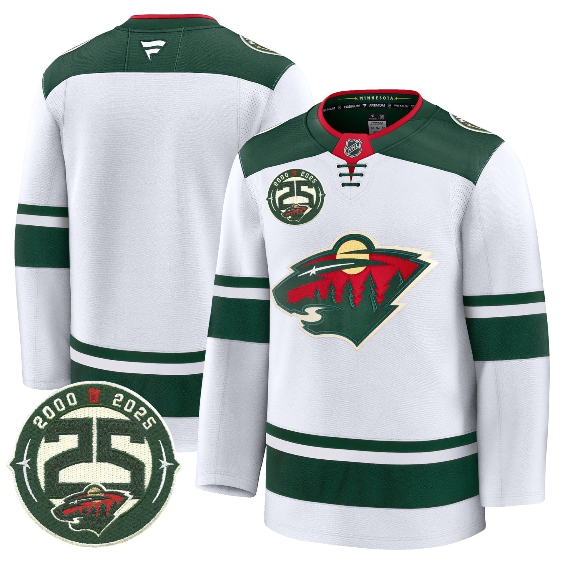 Minnesota Wild 25th Anniversary Patch Premium Jersey - All Stitched - Image 16