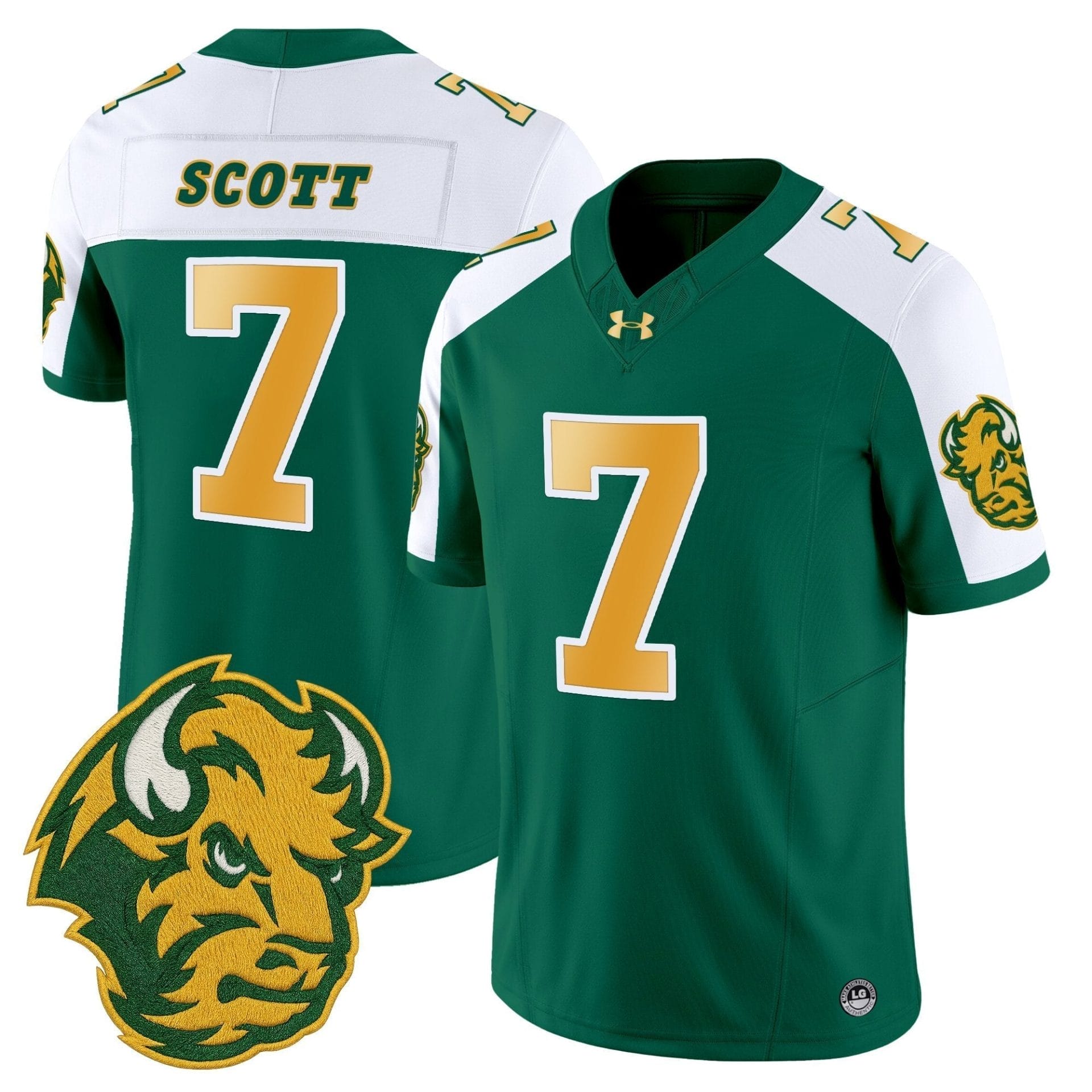 North Dakota State Bison Vapor Limited Jersey - All Stitched - Image 18