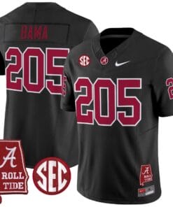 Bama Jersey #205 Alabama Crimson Throwback Alabama Map Stitched