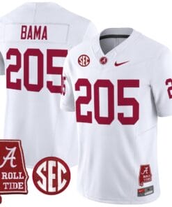 Alternative view of Bama Jersey #205 Alabama Crimson Throwback Alabama Map Stitched