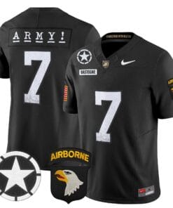 Bastogne Jersey #7 Army Black Knights 2025 Screaming Eagles Stitched